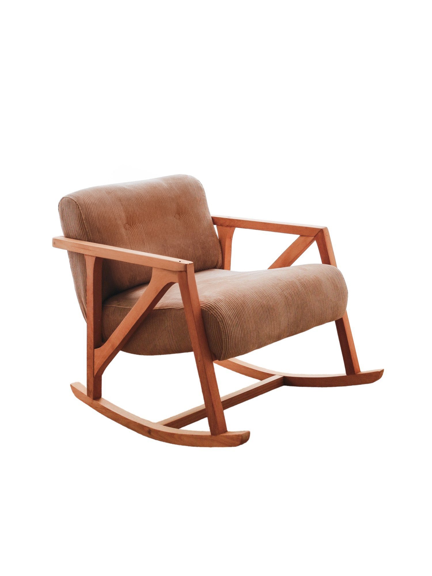 Poltrona elegante de veludo, cor camelo, 85 x 75 x 67 cm | Tecido 100% veludo, pernas de madeira, elegante e confortável para sala de estar e escritório