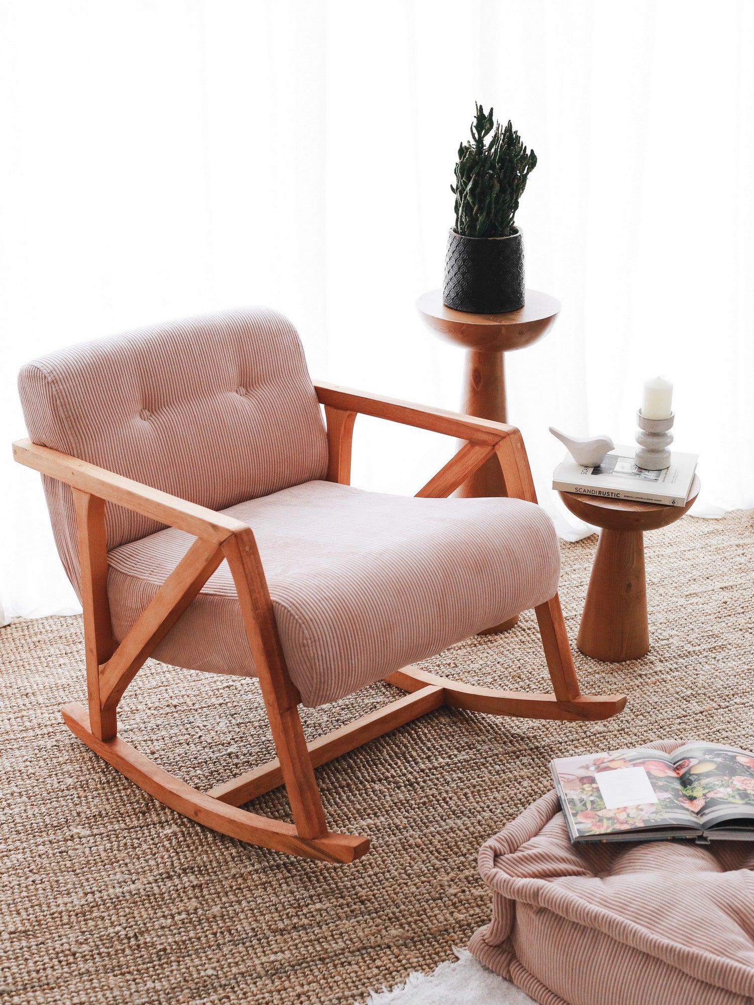 Poltrona Elegante de Veludo, Rosa, 67 x 85 x 75 cm | Tecido 100% Veludo, Pernas de Madeira, Design Elegante para Sala de Estar e Quarto | Assentos Confortáveis