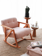 Poltrona Elegante de Veludo, Rosa, 67 x 85 x 75 cm | Tecido 100% Veludo, Pernas de Madeira, Design Elegante para Sala de Estar e Quarto | Assentos Confortáveis