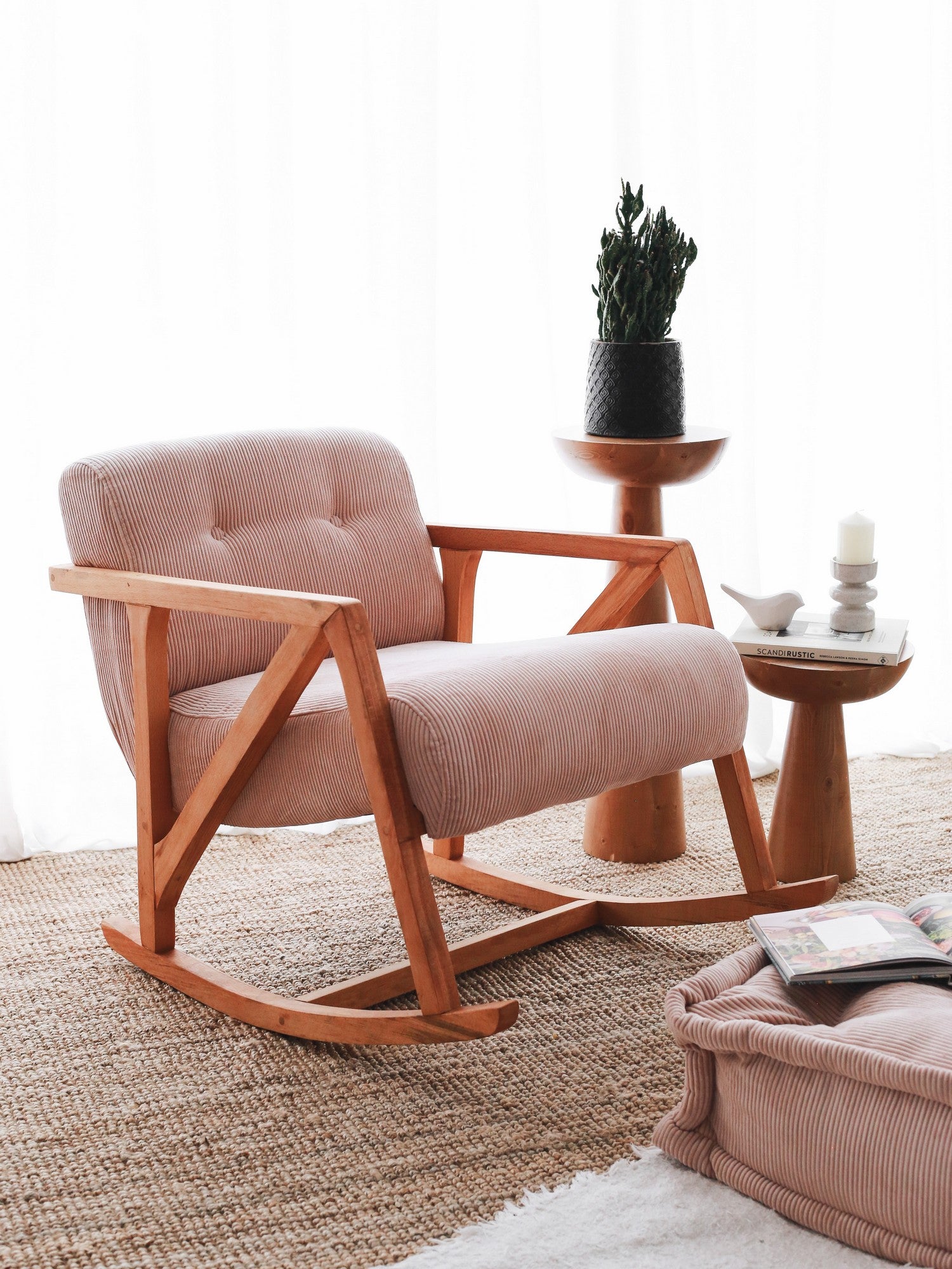 Poltrona Elegante de Veludo, Rosa, 67 x 85 x 75 cm | Tecido 100% Veludo, Pernas de Madeira, Design Elegante para Sala de Estar e Quarto | Assentos Confortáveis
