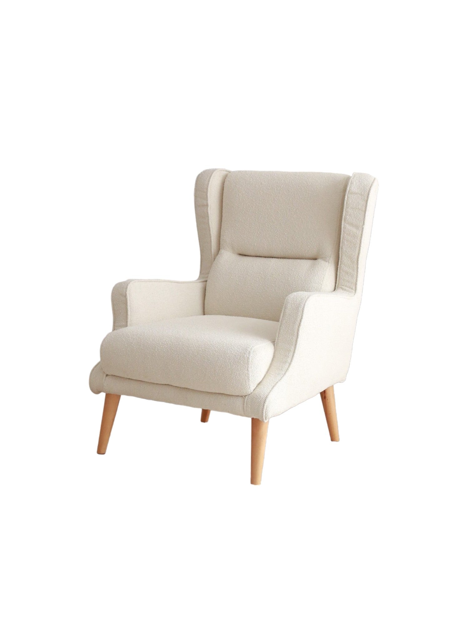 Poltrona Elegante, Tecido Teddy Creme, 78 x 94 x 70 cm | Estrutura 100% Madeira, Altura Confortável para Sentar: 43 cm | Perfeita para Sala de Estar e Escritório