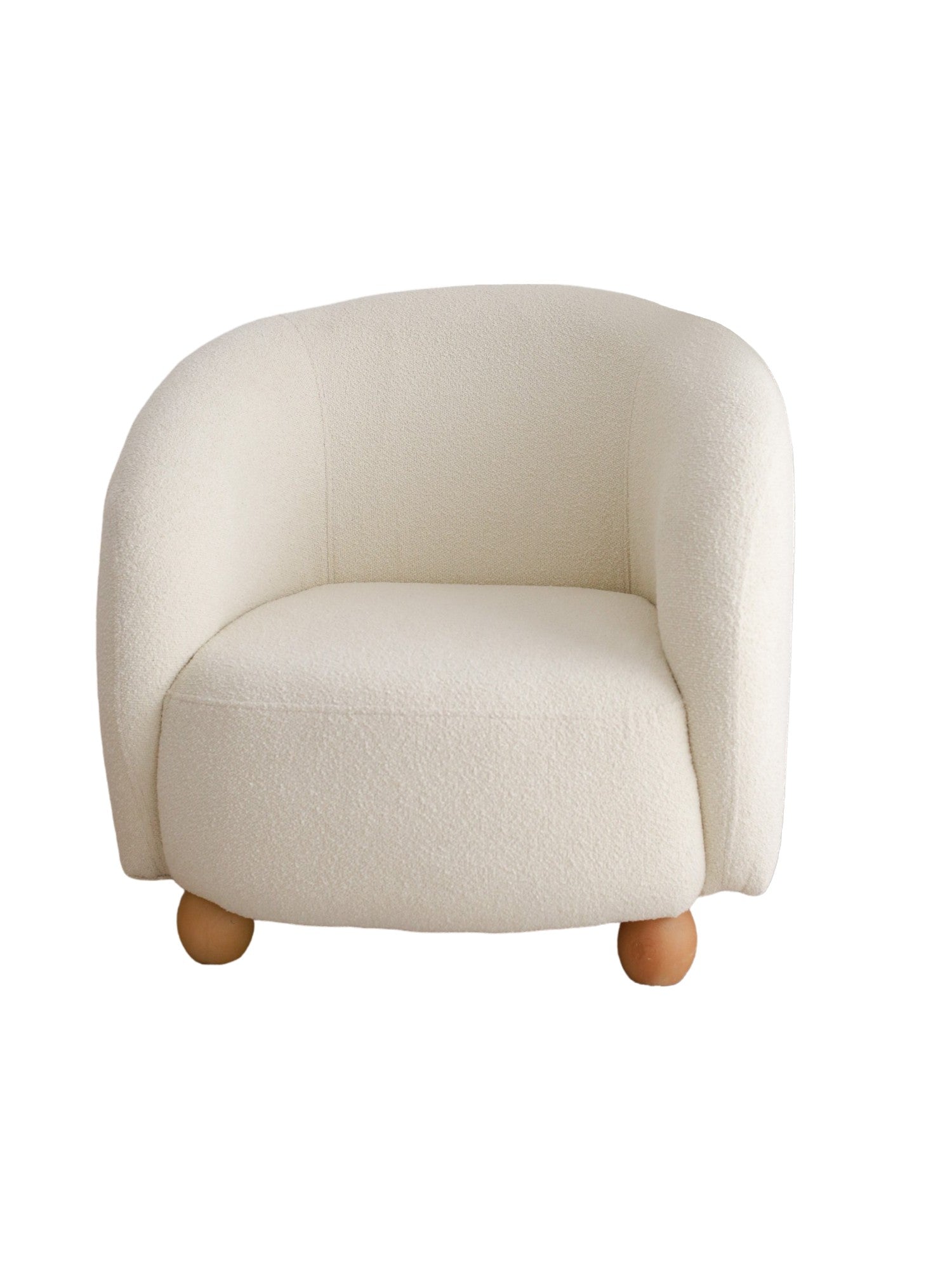 Poltrona Elegante, Branca, 82 x 80 x 77 cm | Estrutura 100% Madeira de Carpa, 100% Tecido Teddy | Perfeita para Sala de Estar e Espaços Aconchegantes