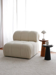 Poltrona Elegante, Branca, 89 x 74 x 89 cm | Estrutura 100% madeira de carpa, tecido 100% pelúcia | Assentos confortáveis para salas de estar e escritórios modernos