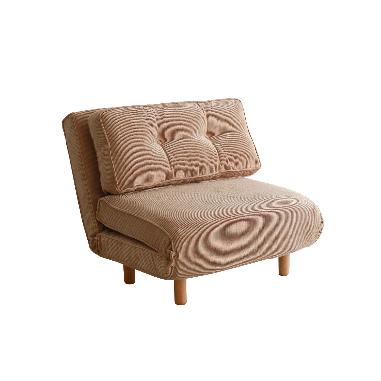Sofá-cama versátil de 1 lugar, tecido marrom, 93 x 90 x 82 cm | 100% TEDDY, extensível até 186 cm | Perfeito para espaços pequenos, design elegante e confortável