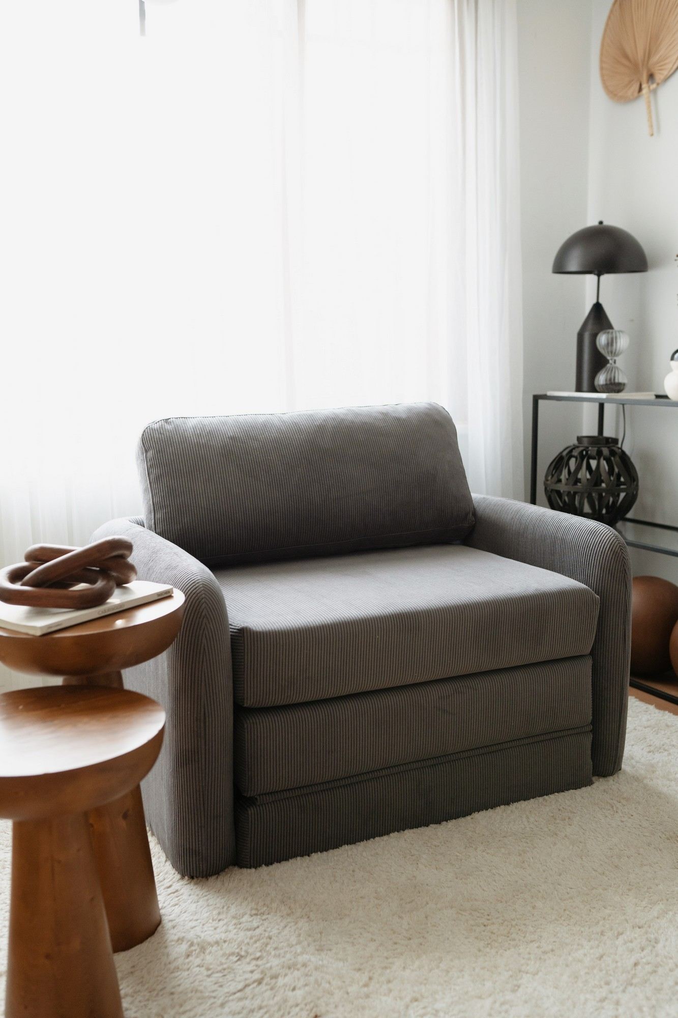Sofá-cama de 1 lugar-Nest-Cinza