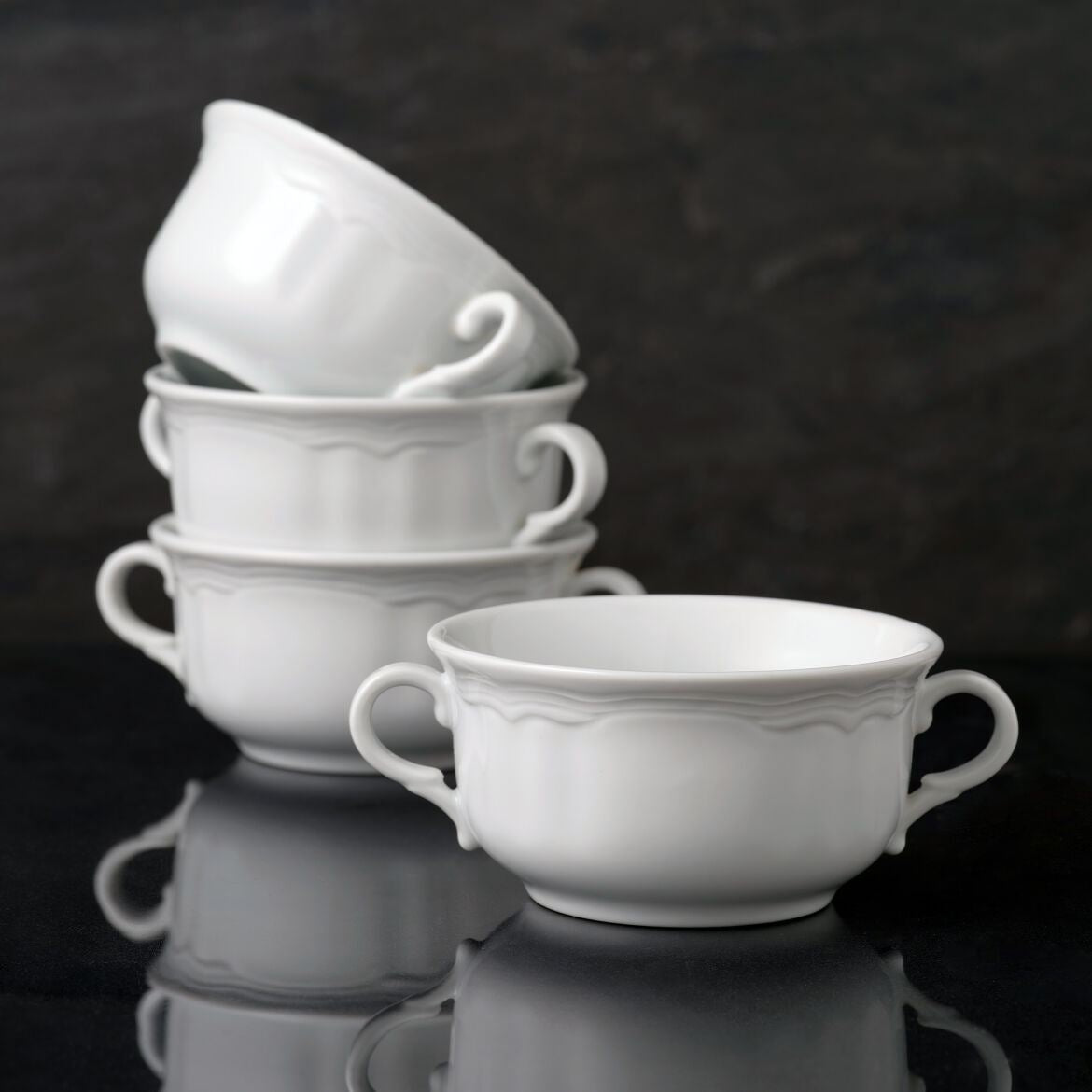 Conjunto de tigelas de porcelana – 350 ml – Branca – 100% porcelana