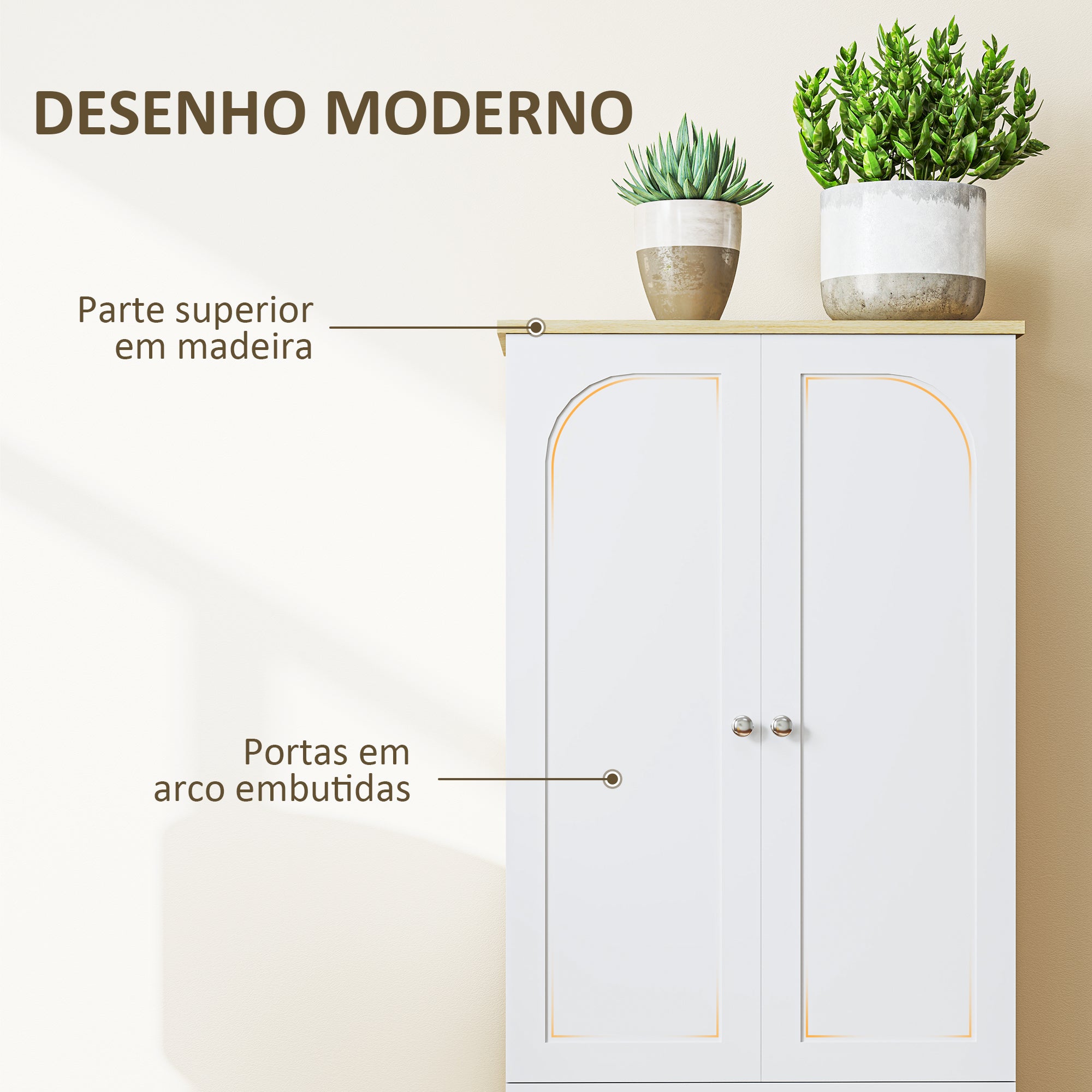 Armário de Cozinha Alto Branco 60x30x183 cm