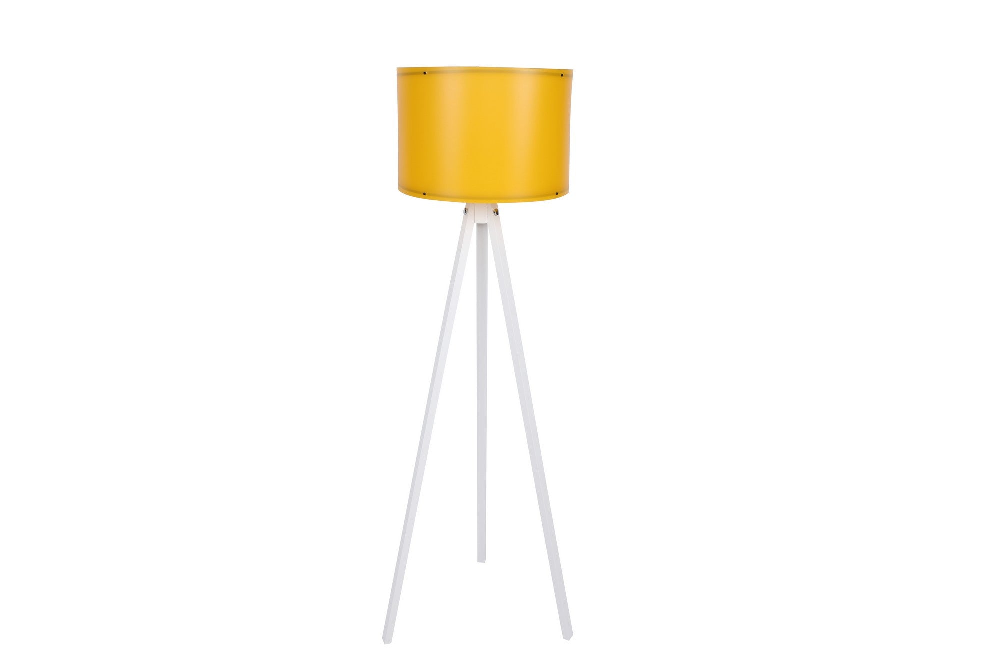 Candeeiro de Pé – 145 cm – Amarelo e Branco – MDF com Polipropileno