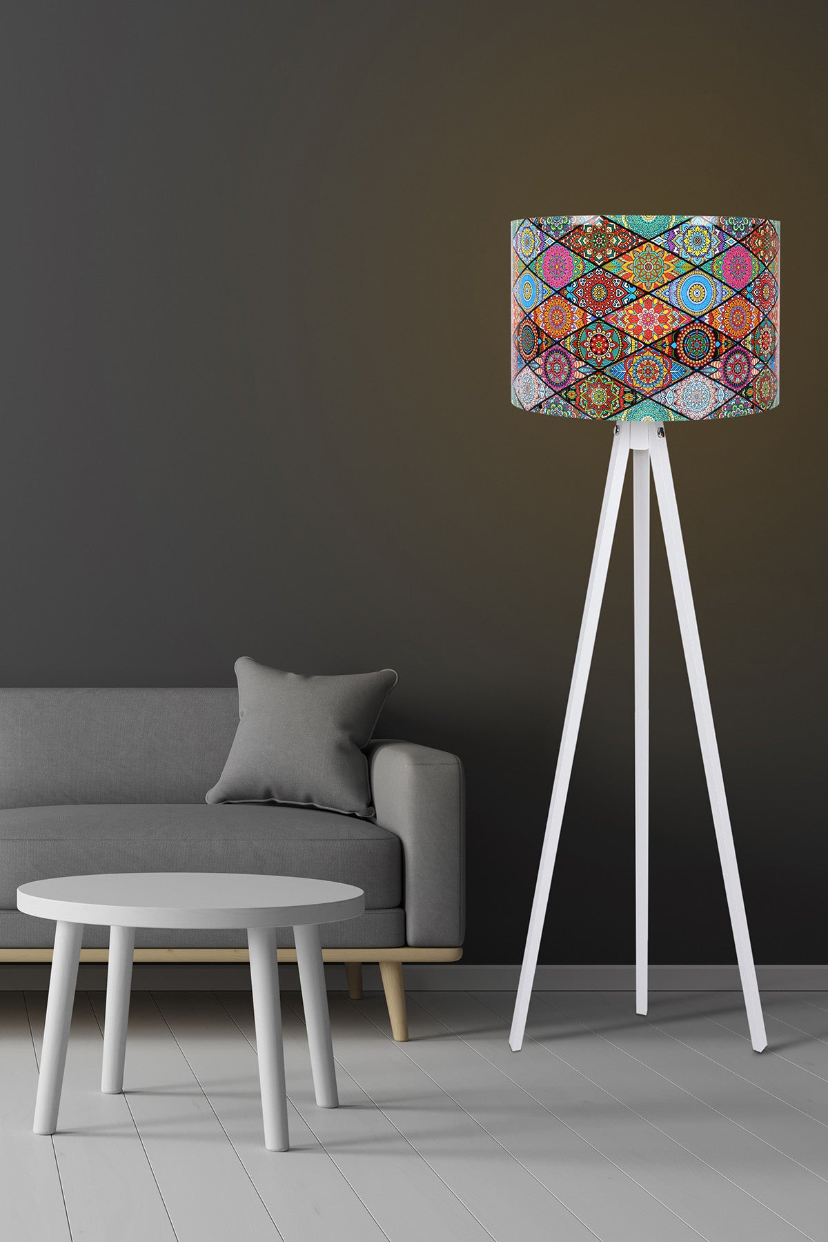 Candeeiro de Pé – 145 cm – Multicolorido – MDF
