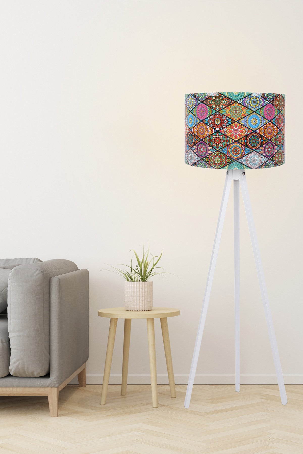 Candeeiro de Pé – 145 cm – Multicolorido – MDF