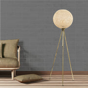 Candeeiro de Pé – 138 cm – Dourado – Metal com Tampa de Juta
