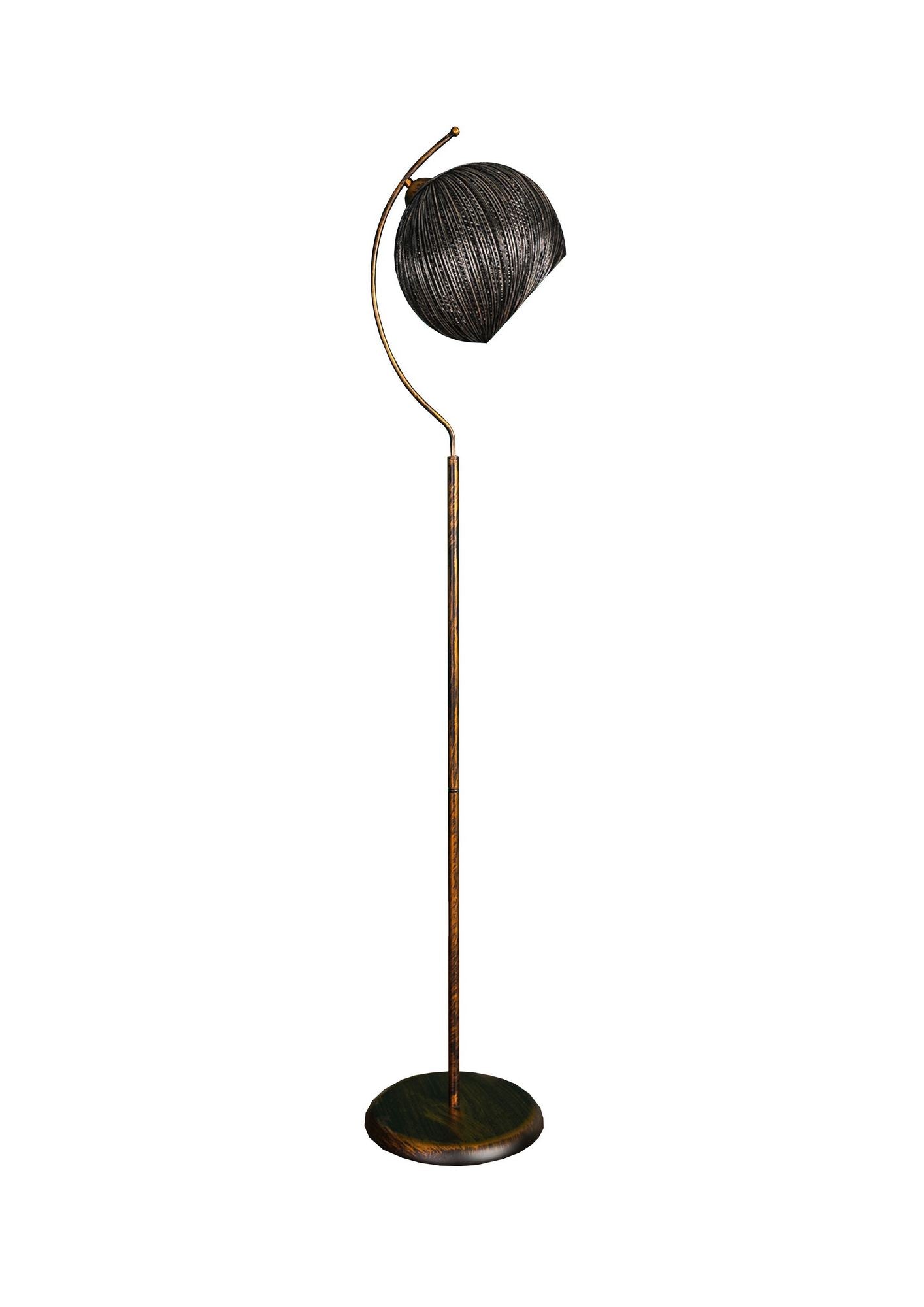Candeeiro de Pé – 165 cm – Preto – Metal e Juta