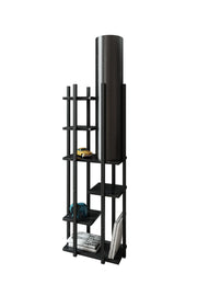 Candeeiro de Pé – 160 cm – Preto – Aglomerado de Partículas, MDF e Tecido