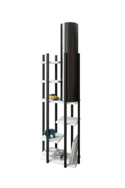 Candeeiro de Pé – 160 cm – Preto e Branco – Aglomerado e MDF