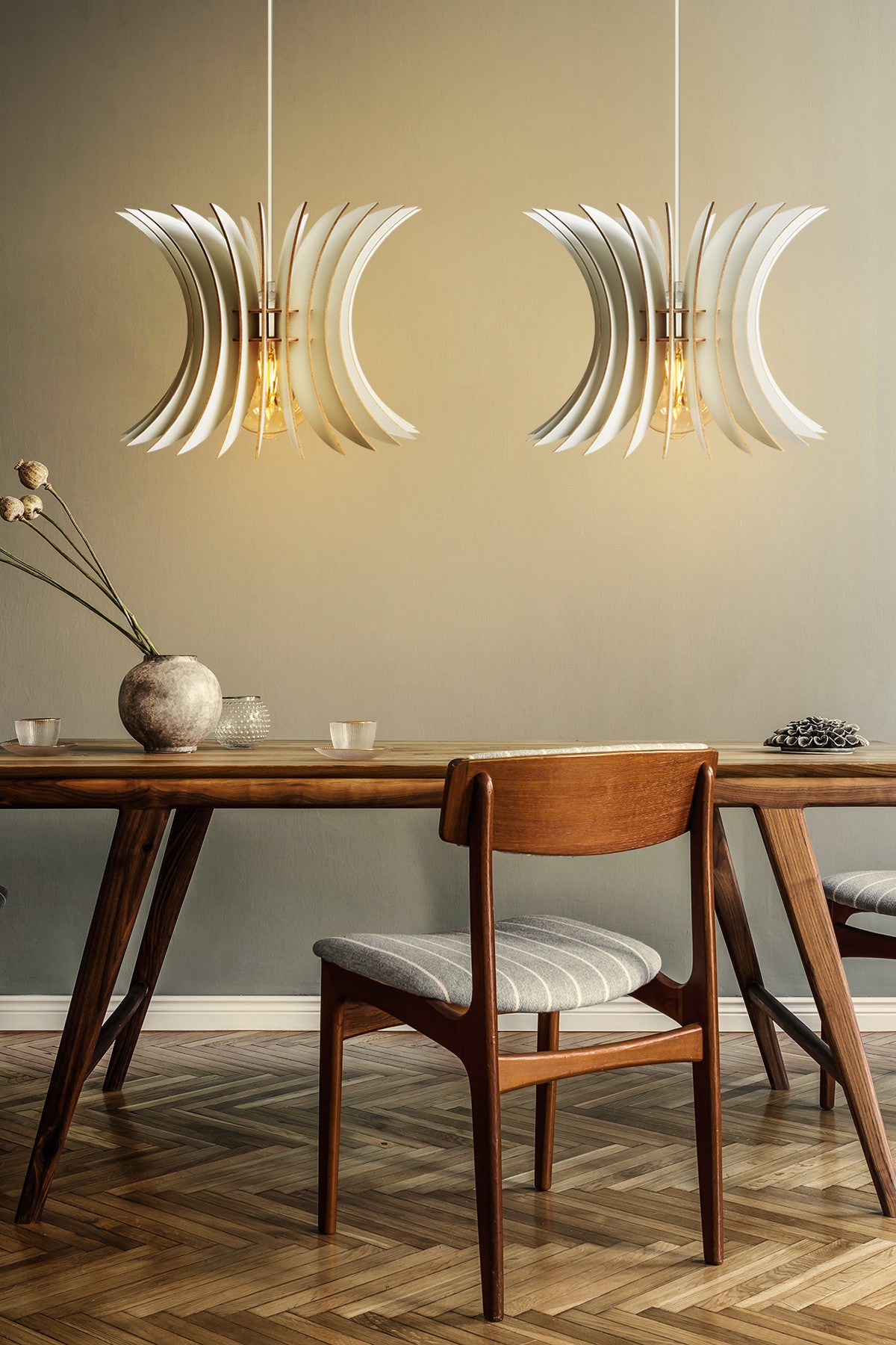 Candeeiro de Teto – 55 cm – Branco – MDF