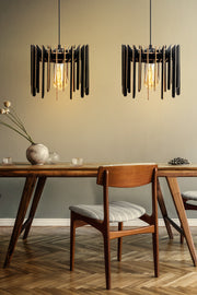 Candeeiro de Teto – 55 cm – Preto – MDF