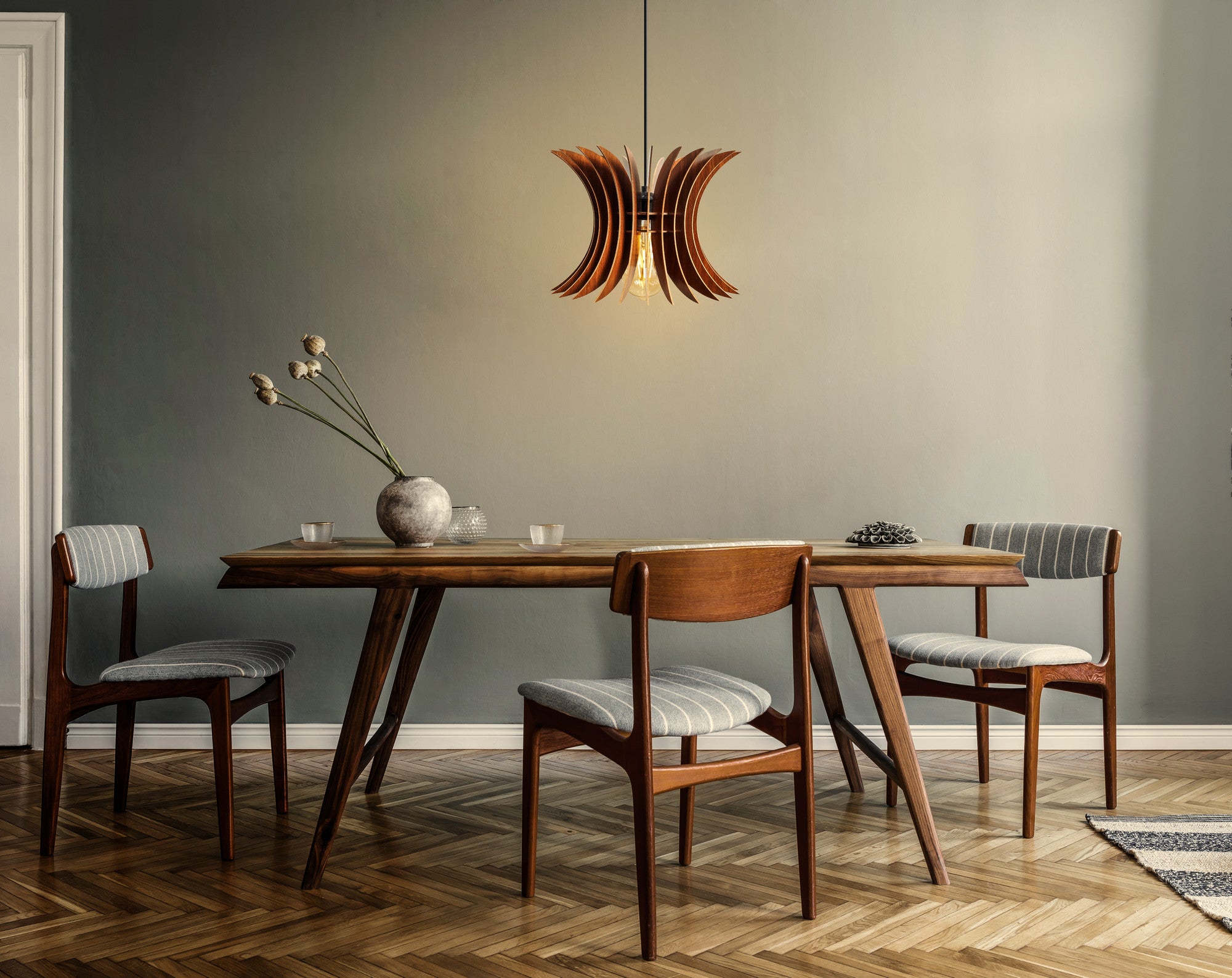 Candeeiro de Teto – 60 cm – Nogueira – MDF