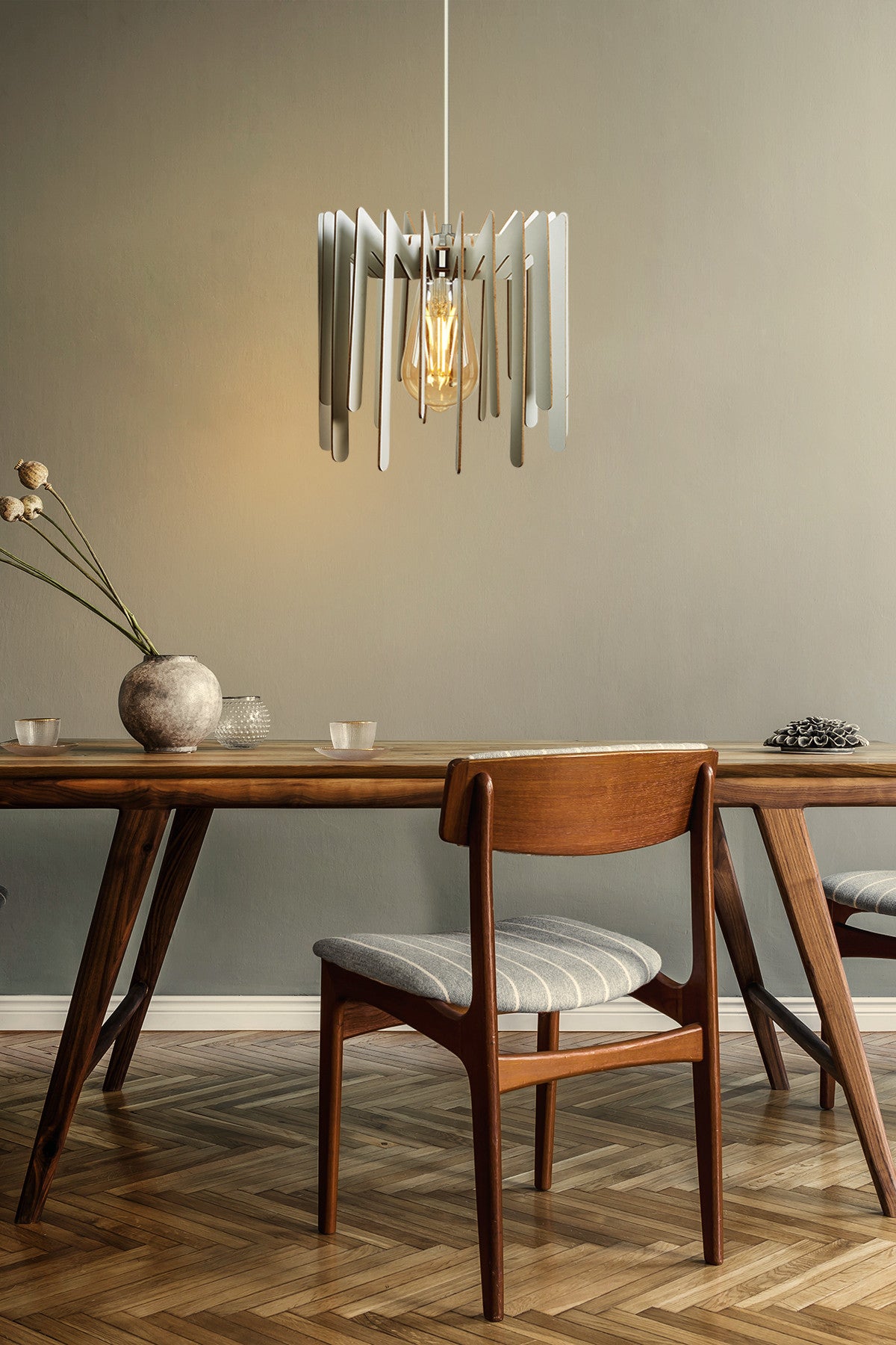 Candeeiro de Teto – 55 cm – Branco – MDF