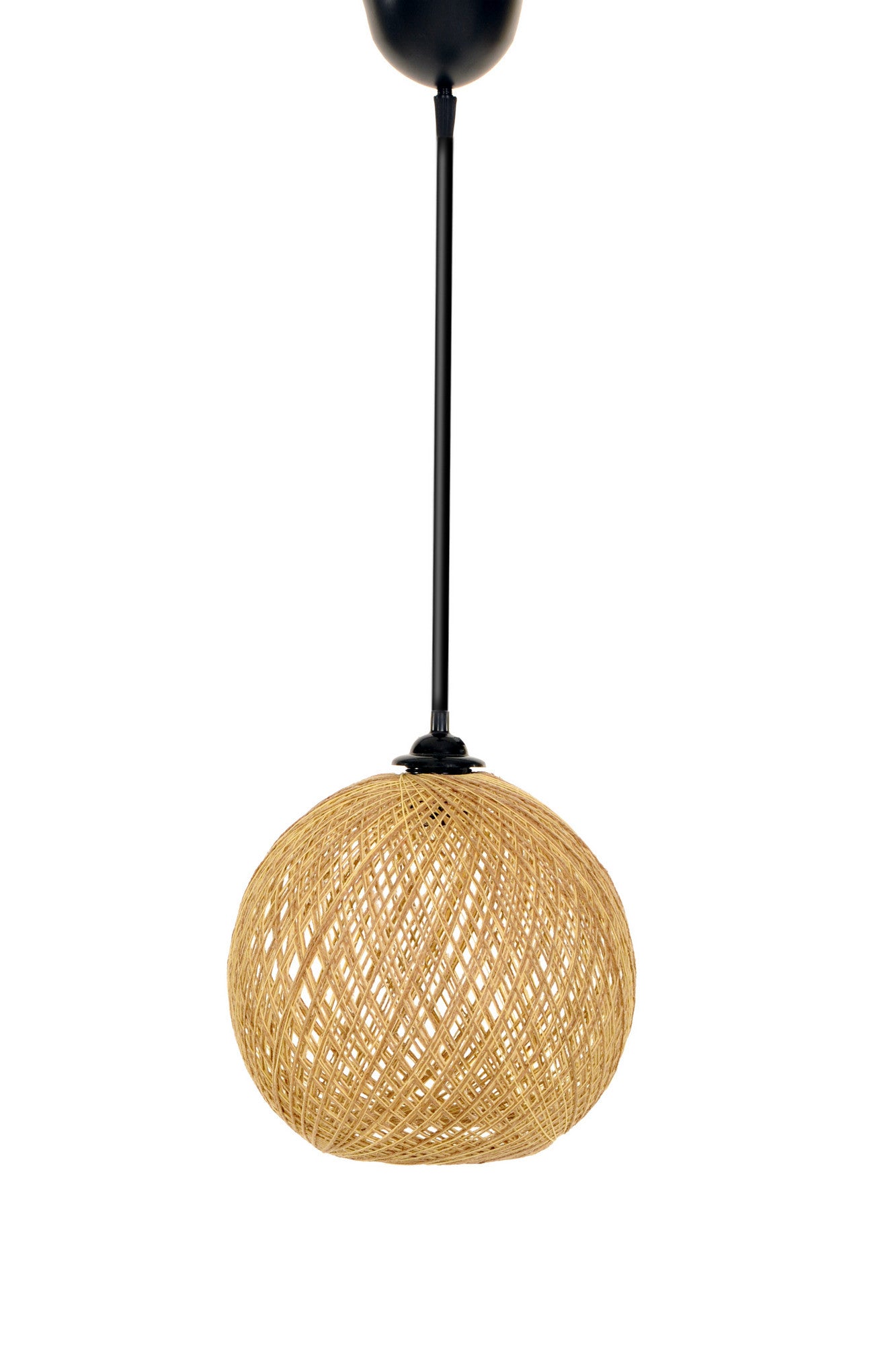 Candeeiro de Teto – 55 cm – Amarelo e Marrom – Juta