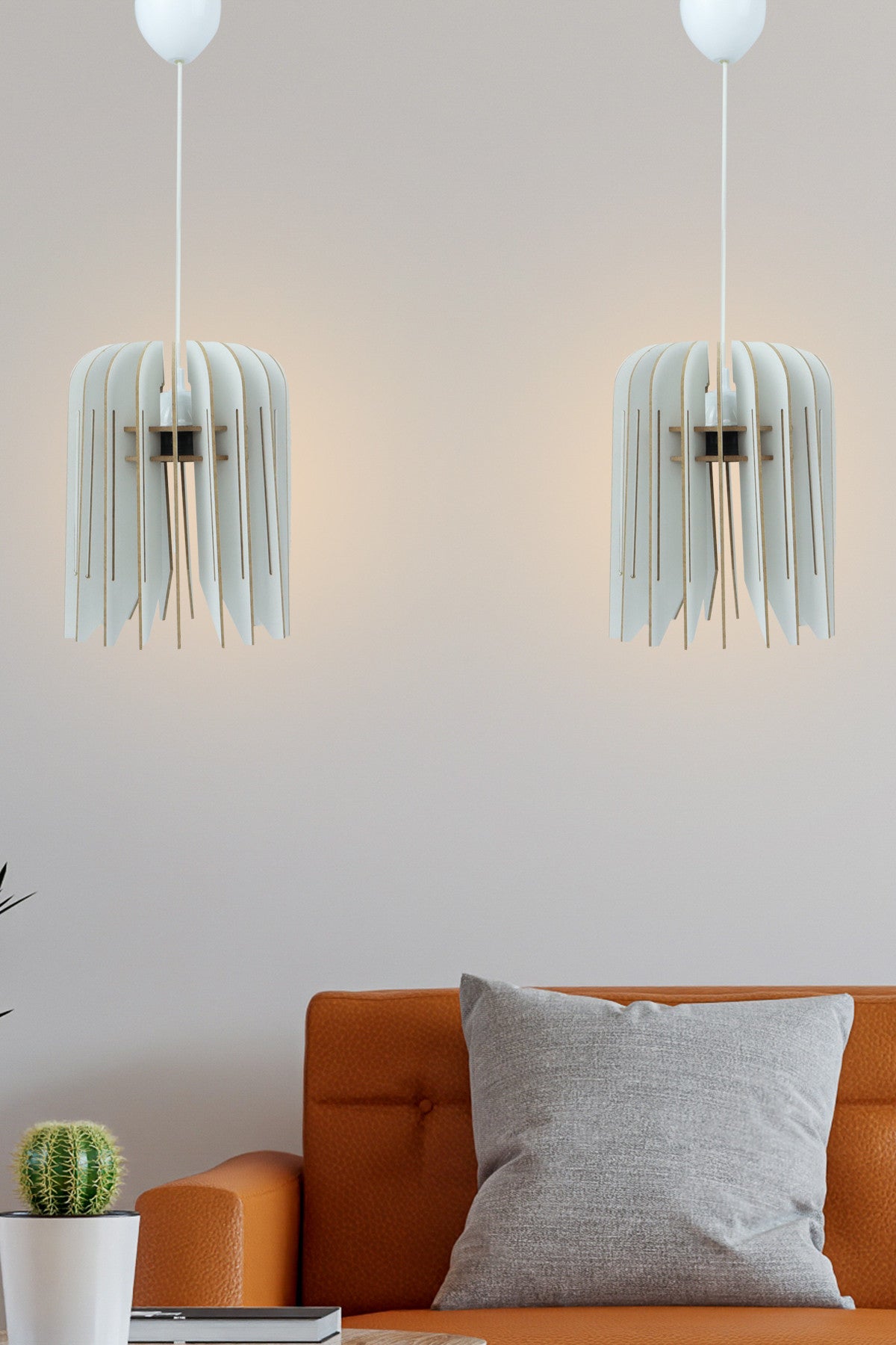 Candeeiro de Teto – 65 cm – Branco – MDF