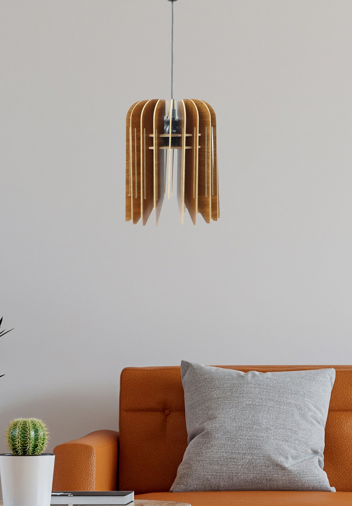 Candeeiro de Teto – 65 cm – Nogueira – MDF