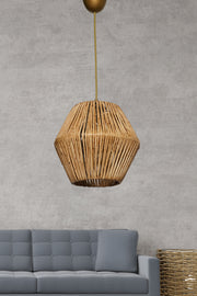 Candeeiro de Teto – 55 cm – Natural – Metal e imitação de bambu