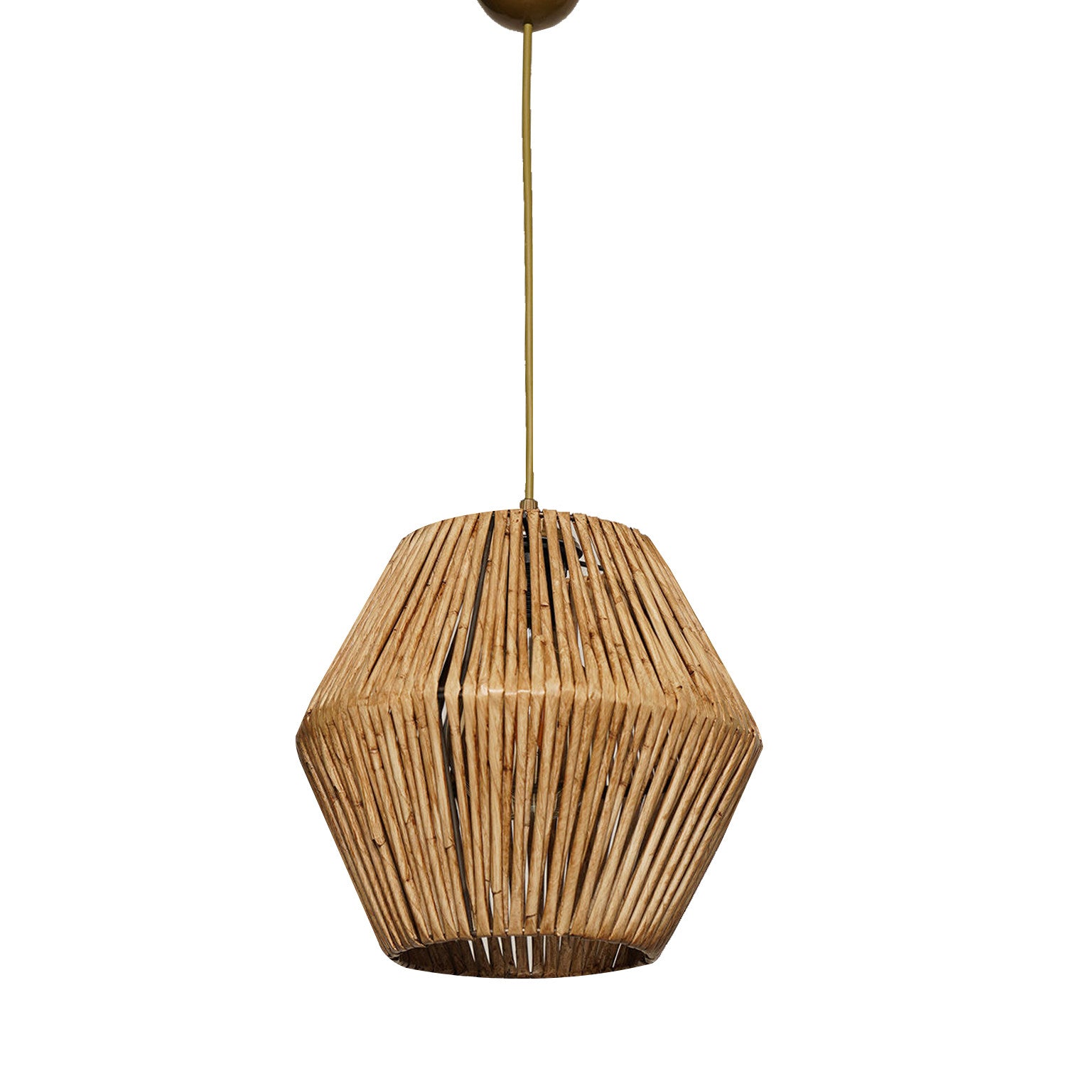 Candeeiro de Teto – 55 cm – Natural – Metal e imitação de bambu