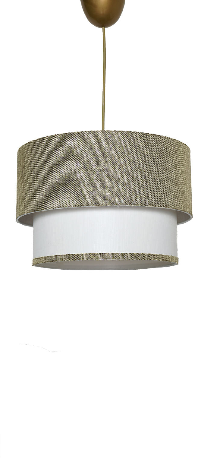 Candeeiro de Teto – 30 x 30 cm – Verde e Branco – Metal