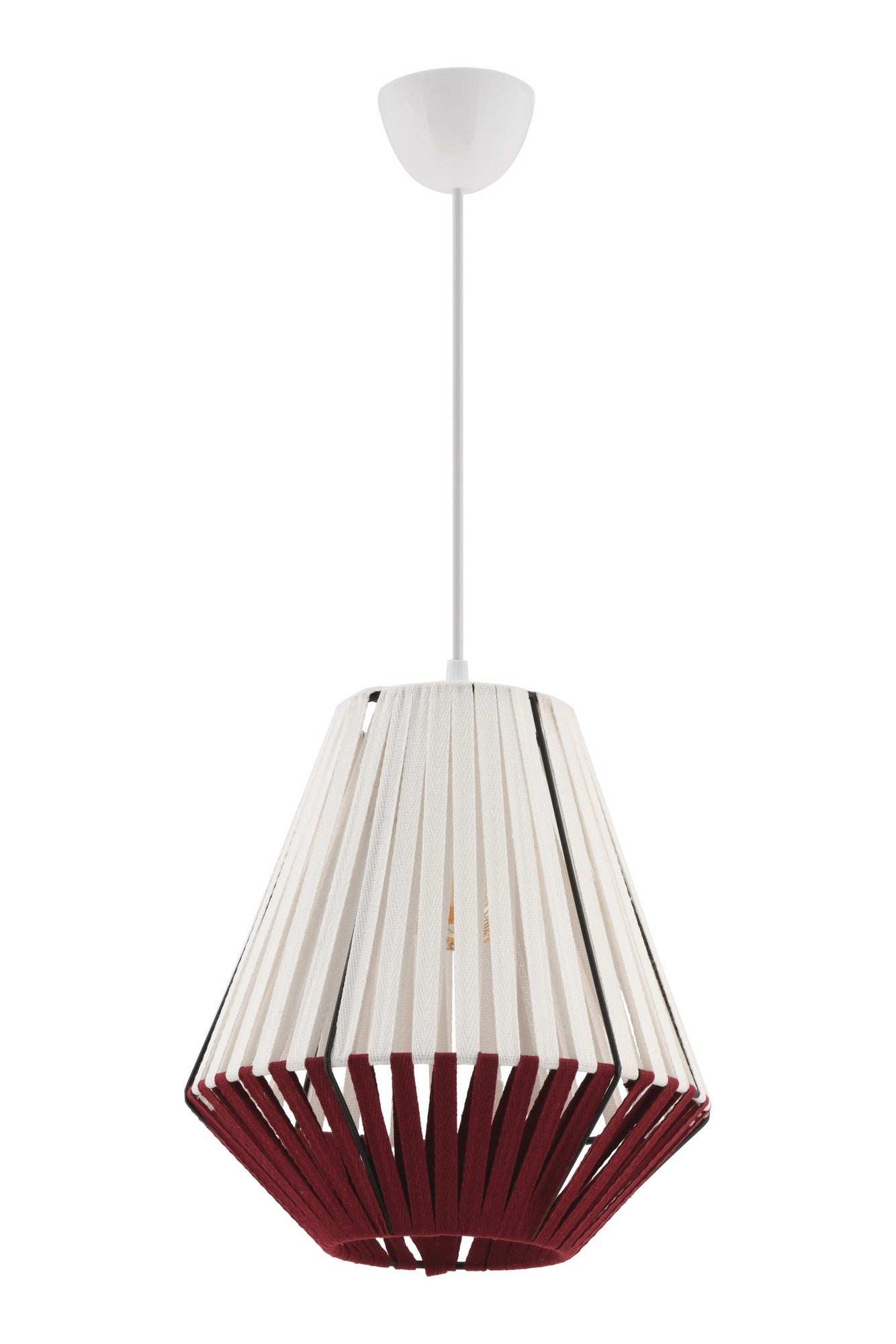 Candeeiro de Teto – 60 cm – Branco e Vermelho – Metálico