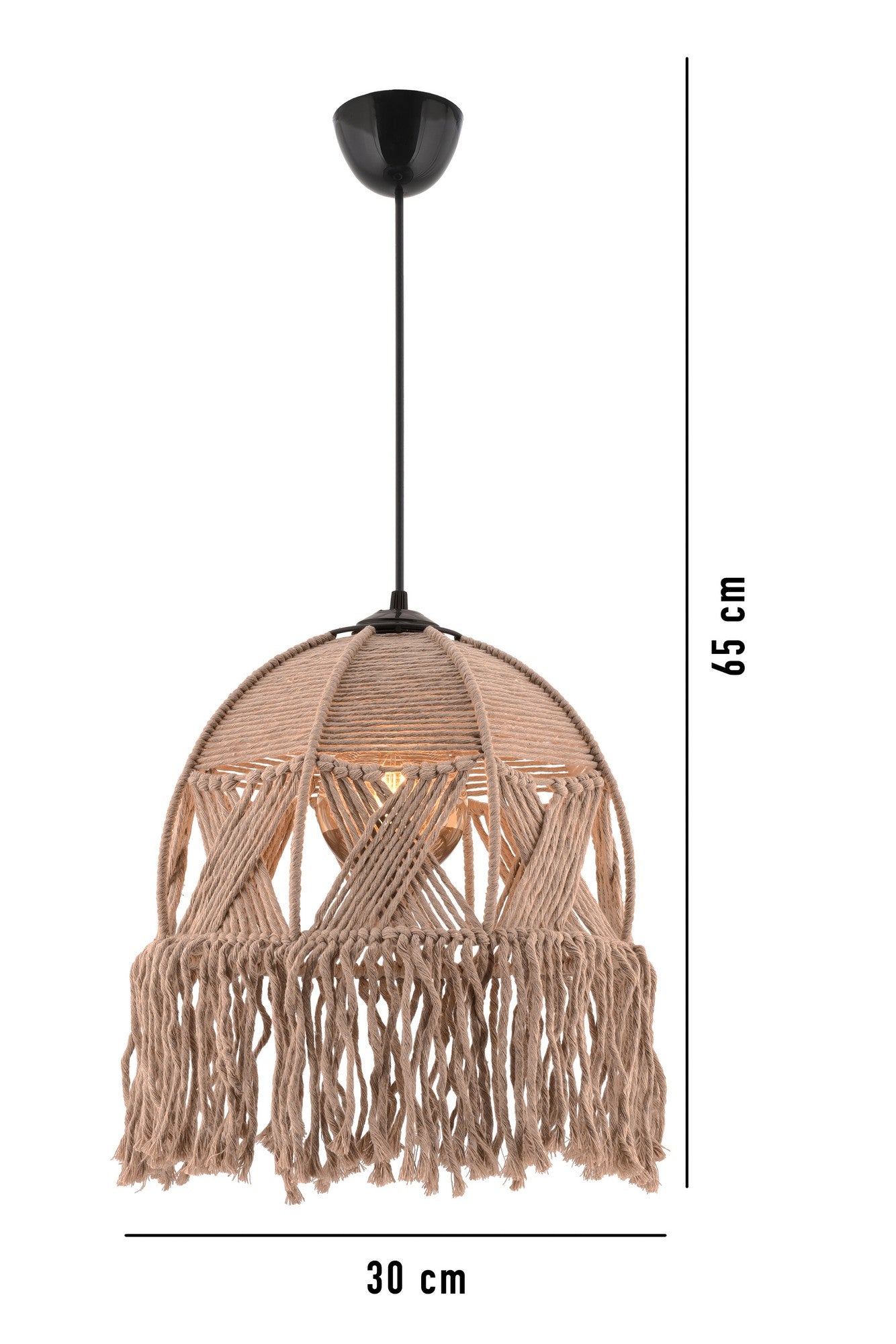 Candeeiro de Teto – 65 cm – Marrom – Metal