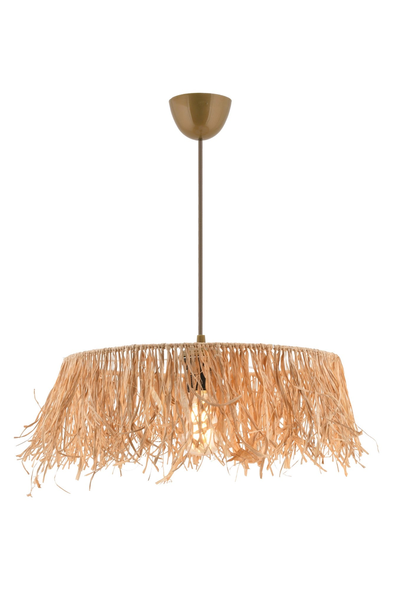 Candeeiro de Teto – 60 cm – Natural – Metal e Ráfia