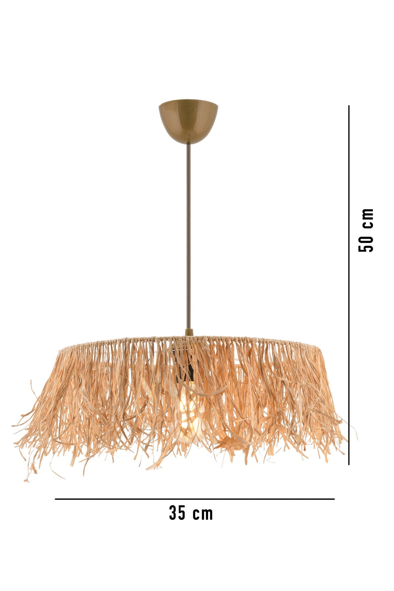 Candeeiro de Teto – 60 cm – Natural – Metal e Ráfia