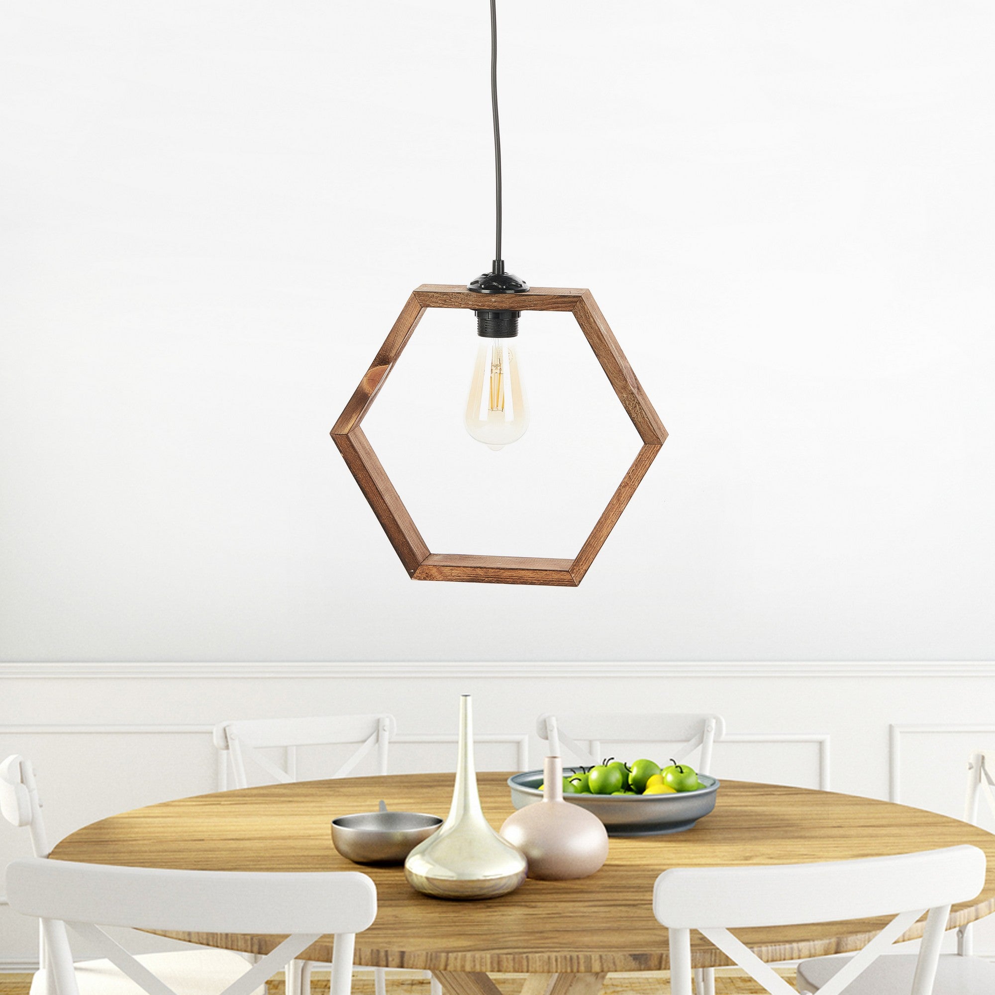 Candeeiro de Teto – 70 cm – Marrom – Madeira