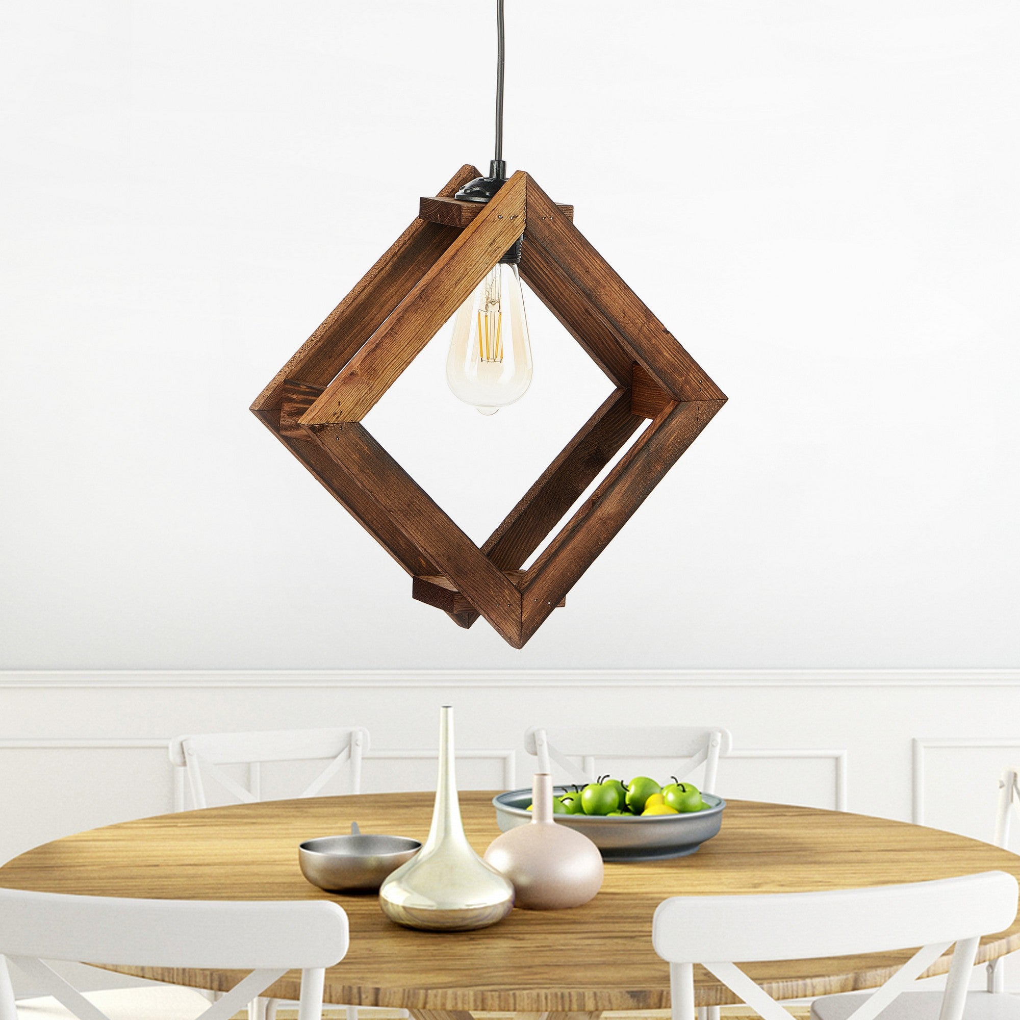 Candeeiro de Teto – 75 cm – Marrom – Madeira