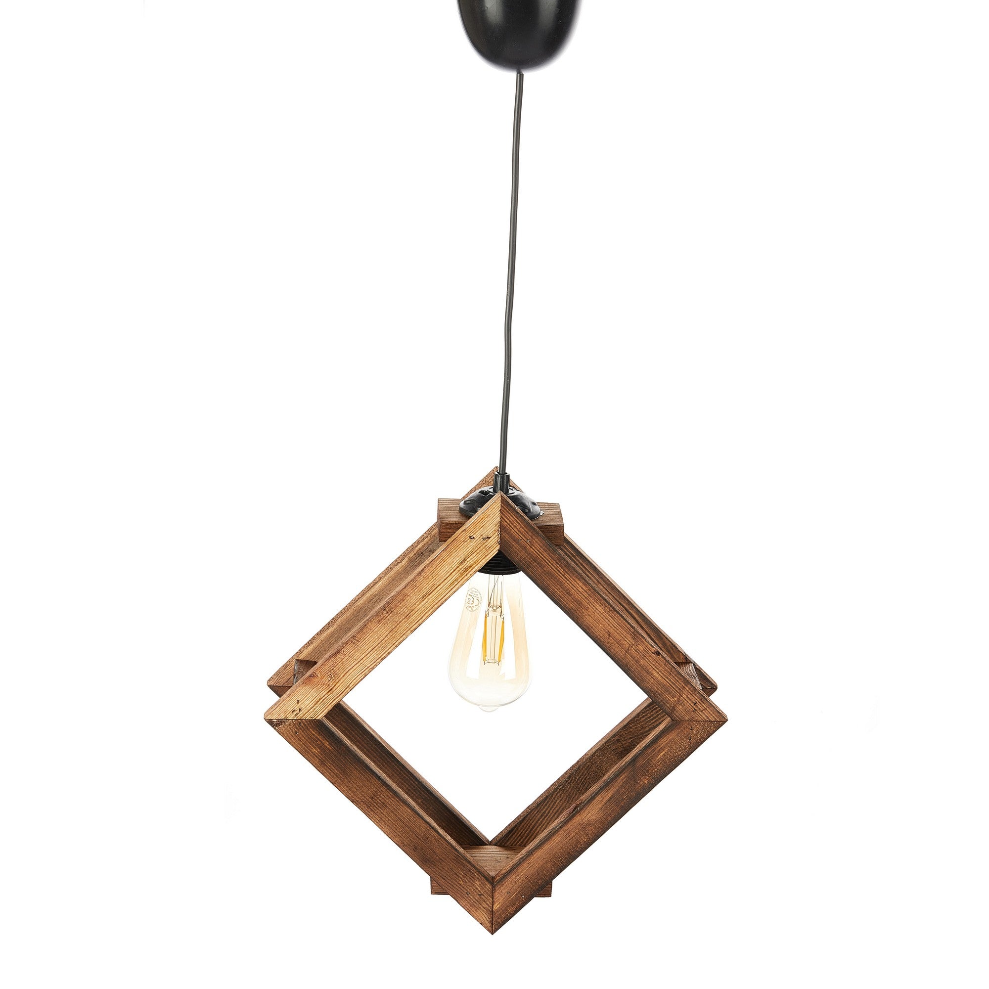 Candeeiro de Teto – 75 cm – Marrom – Madeira