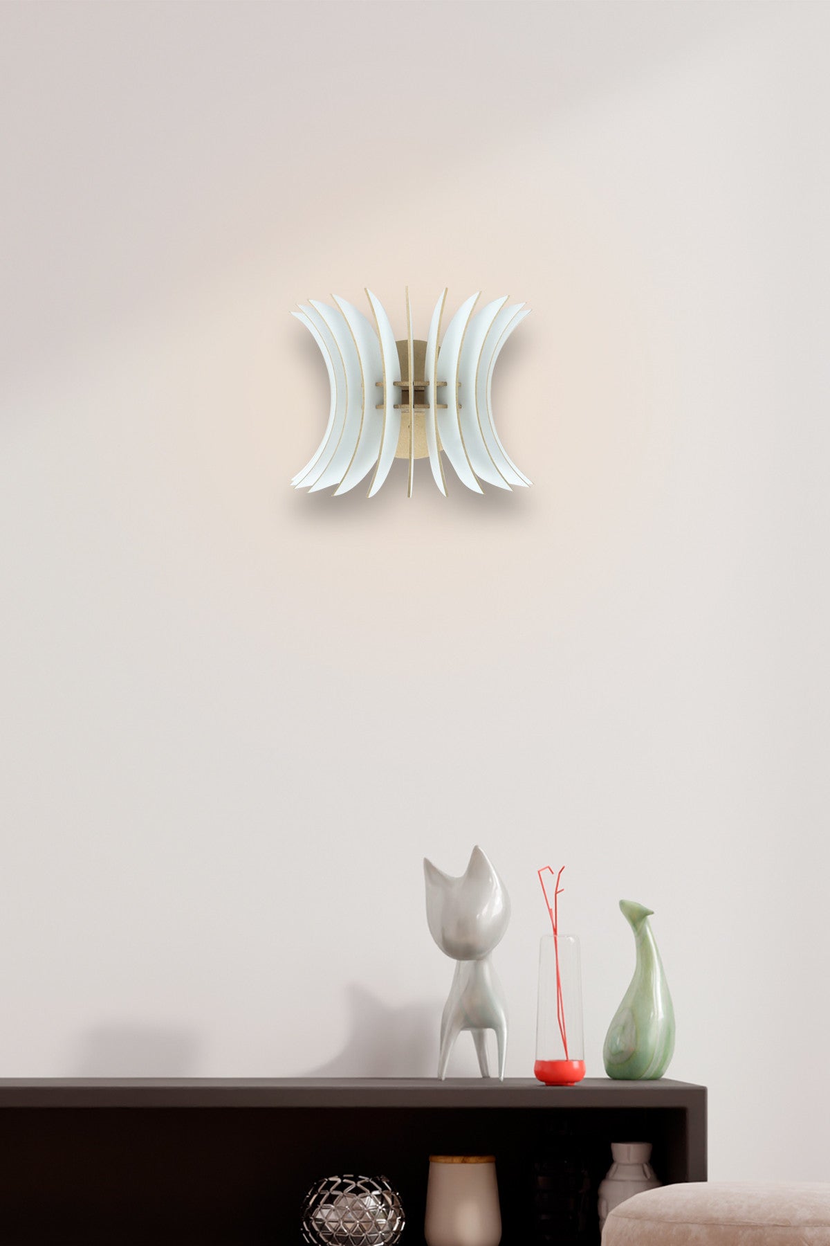 Candeeiro de Parede – 20cm x 28cm x 20cm – Branco – MDF