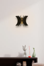 Candeeiro de Parede – 20 cm x 28 cm x 20 cm – Preto – MDF