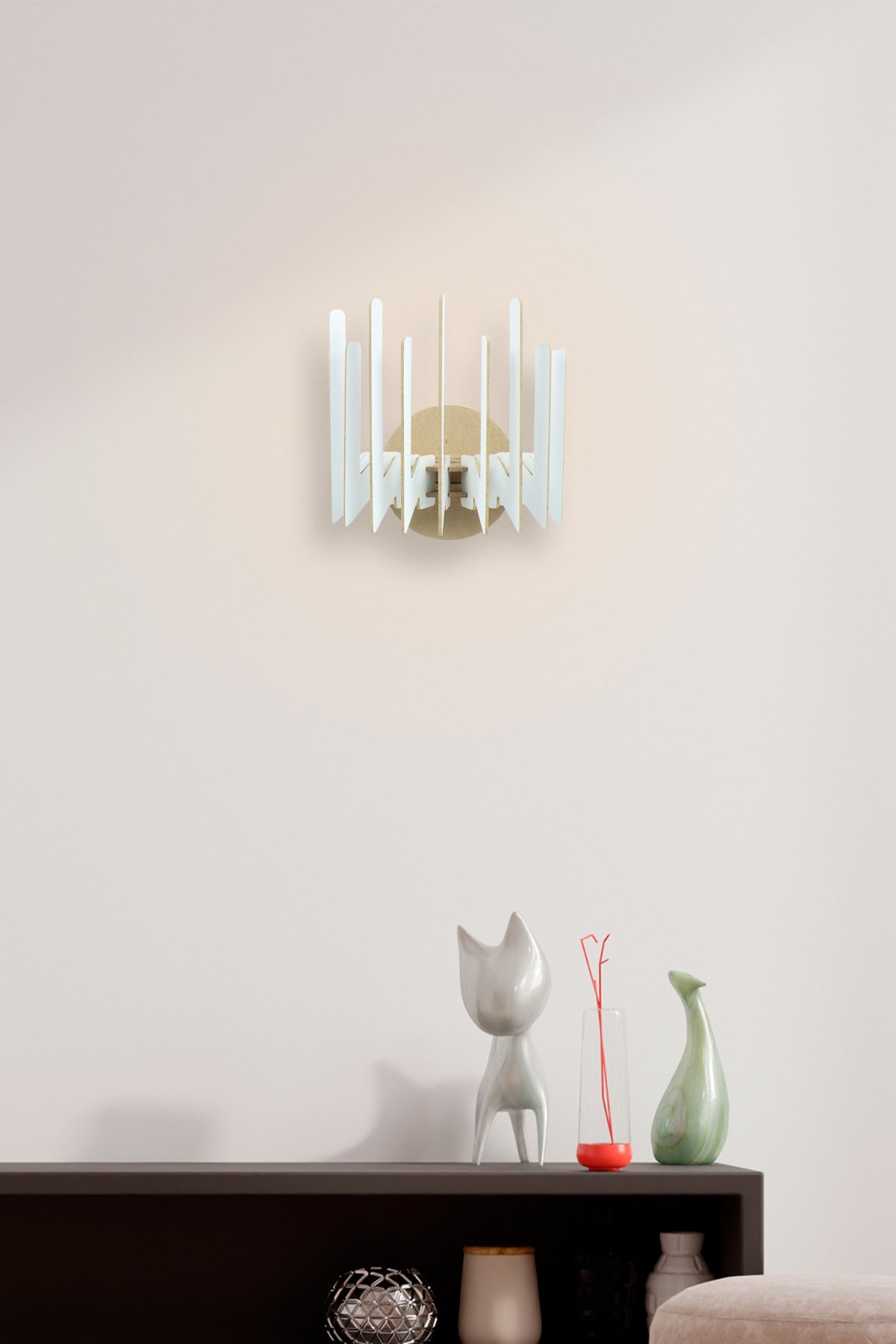 Candeeiro de Parede – 20 cm x 24 cm x 19 cm x 22 cm – Branco – MDF