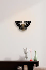 Candeeiro de Parede – 15 cm x 32 cm x 22 cm – Preto – MDF