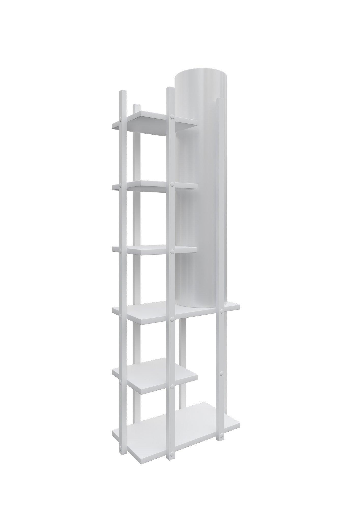 Candeeiro de Pé – 135 cm – Branco – Aglomerado com MDF e Tecido