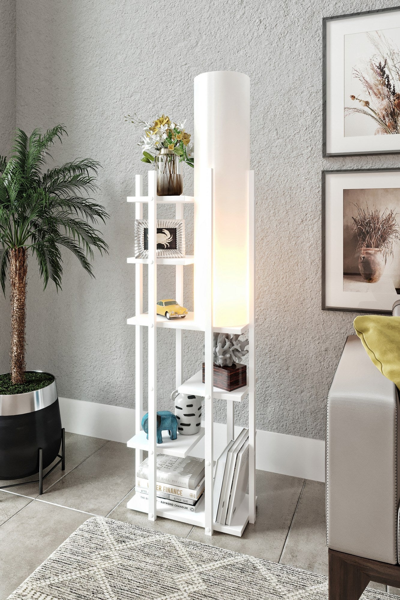 Candeeiro de Pé – 160 cm – Branco – Aglomerado e MDF