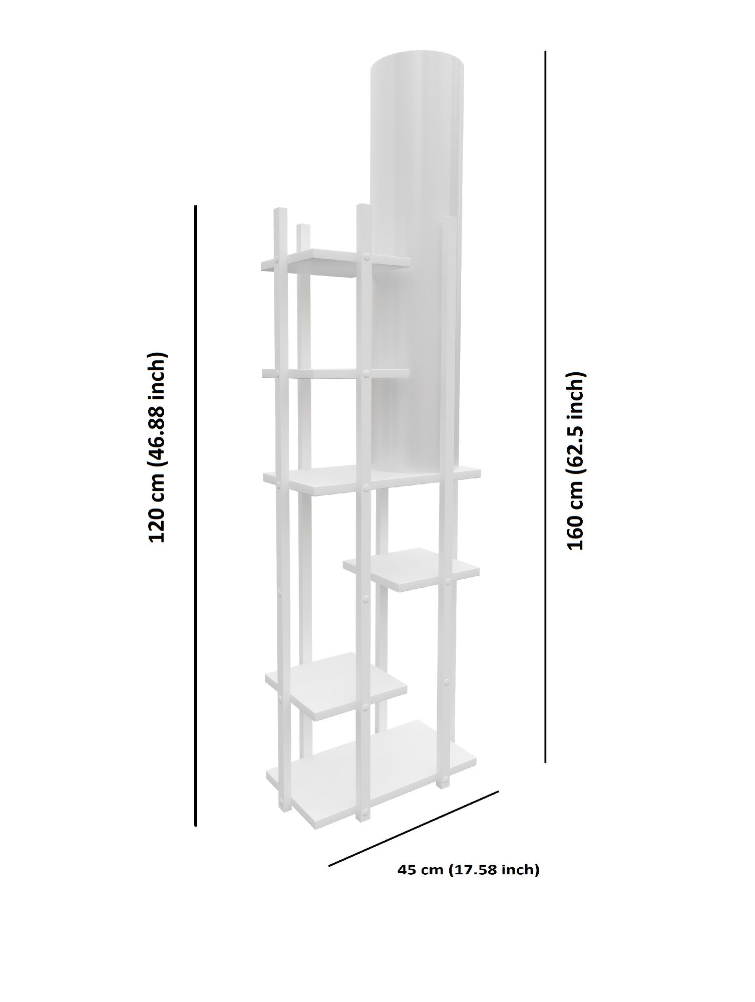 Candeeiro de Pé – 160 cm – Branco – Aglomerado e MDF