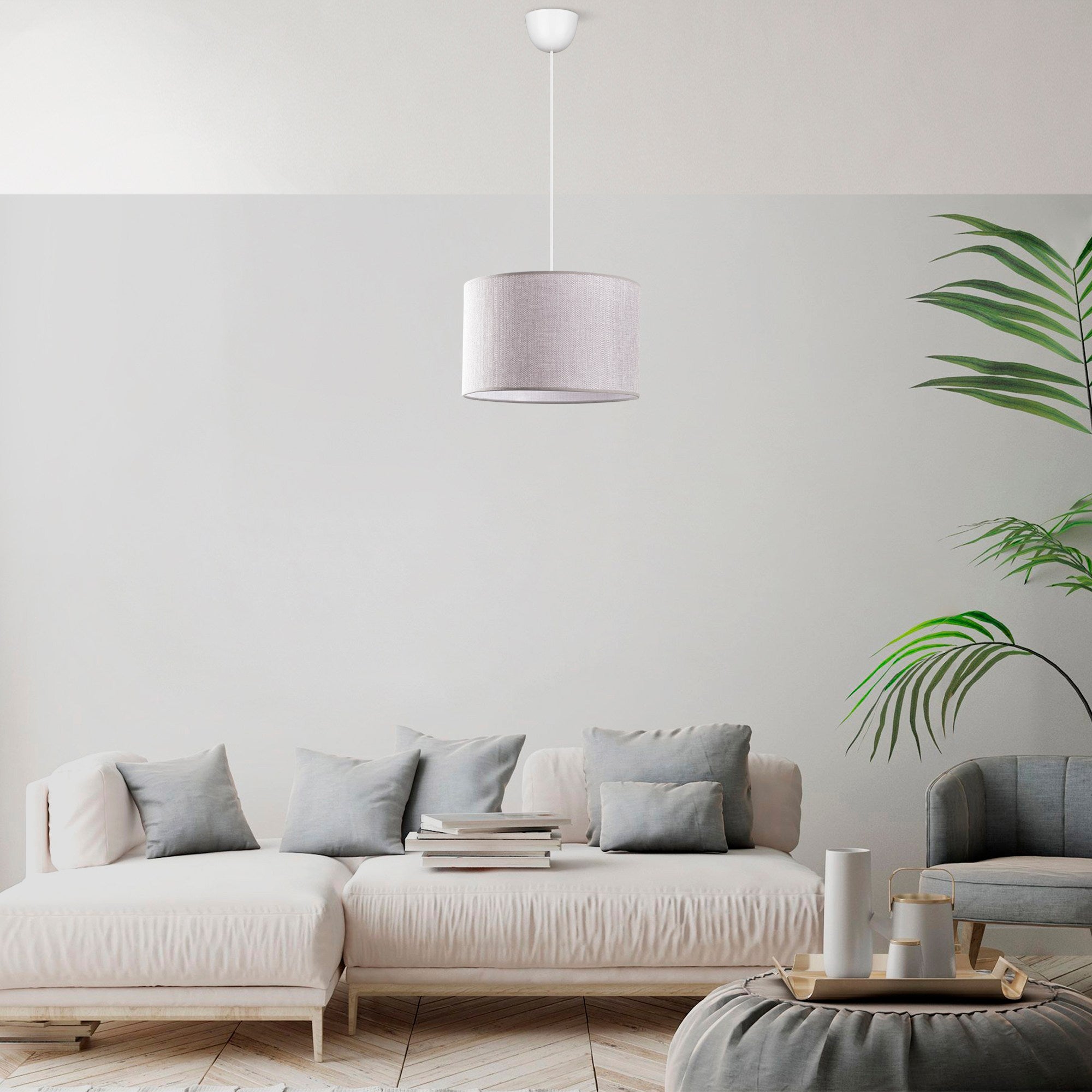 Candeeiro de Teto – 65 cm – Cinza – Metal