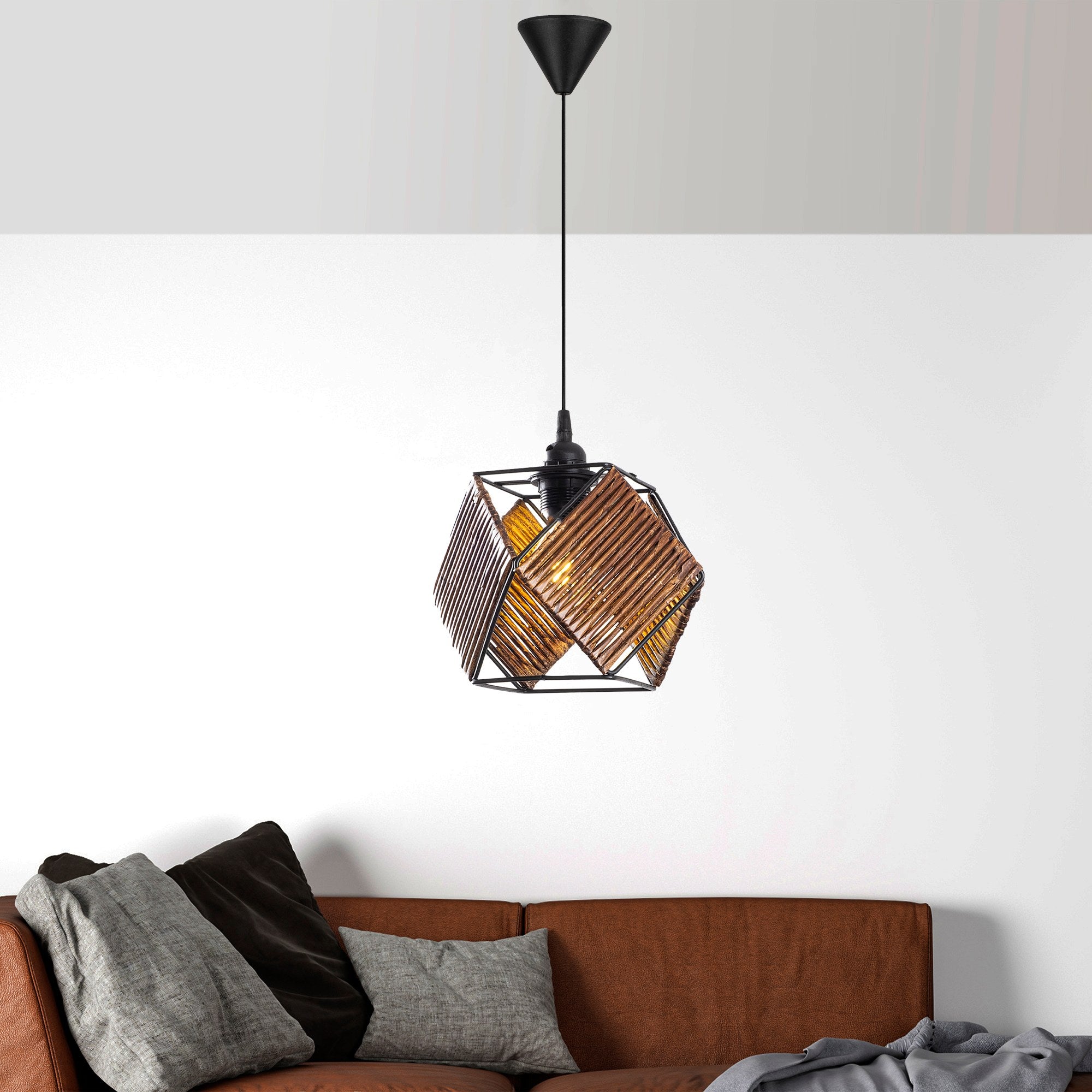 Candeeiro de Teto – 60 cm – Cor de Antiguidade – Madeira