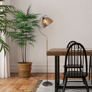 Candeeiro de Pé – 165 cm – Cor antiquada – Metal e Bambu