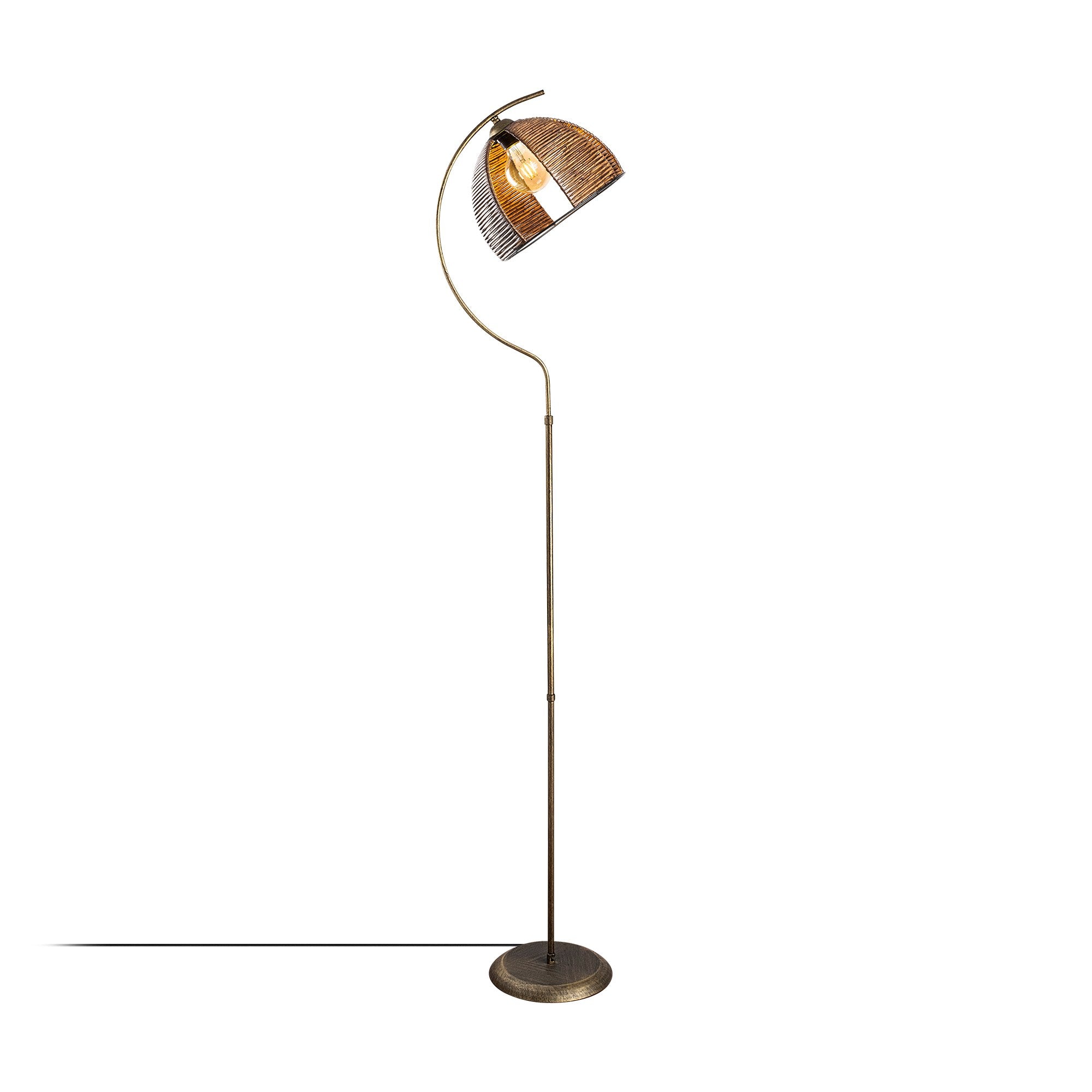 Candeeiro de Pé – 165 cm – Cor antiquada – Metal e Bambu