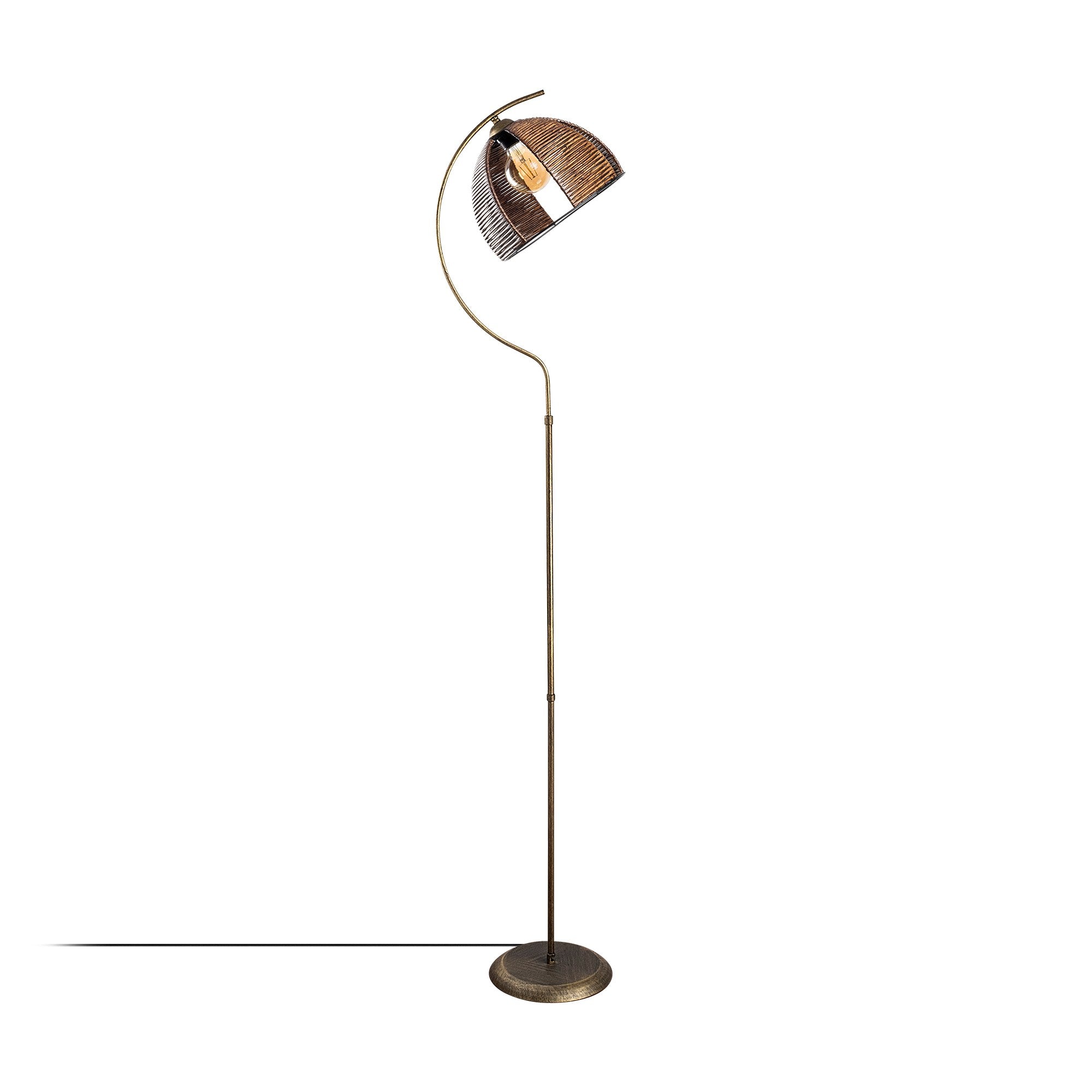 Candeeiro de Pé – 165 cm – Cor antiquada – Metal e Bambu