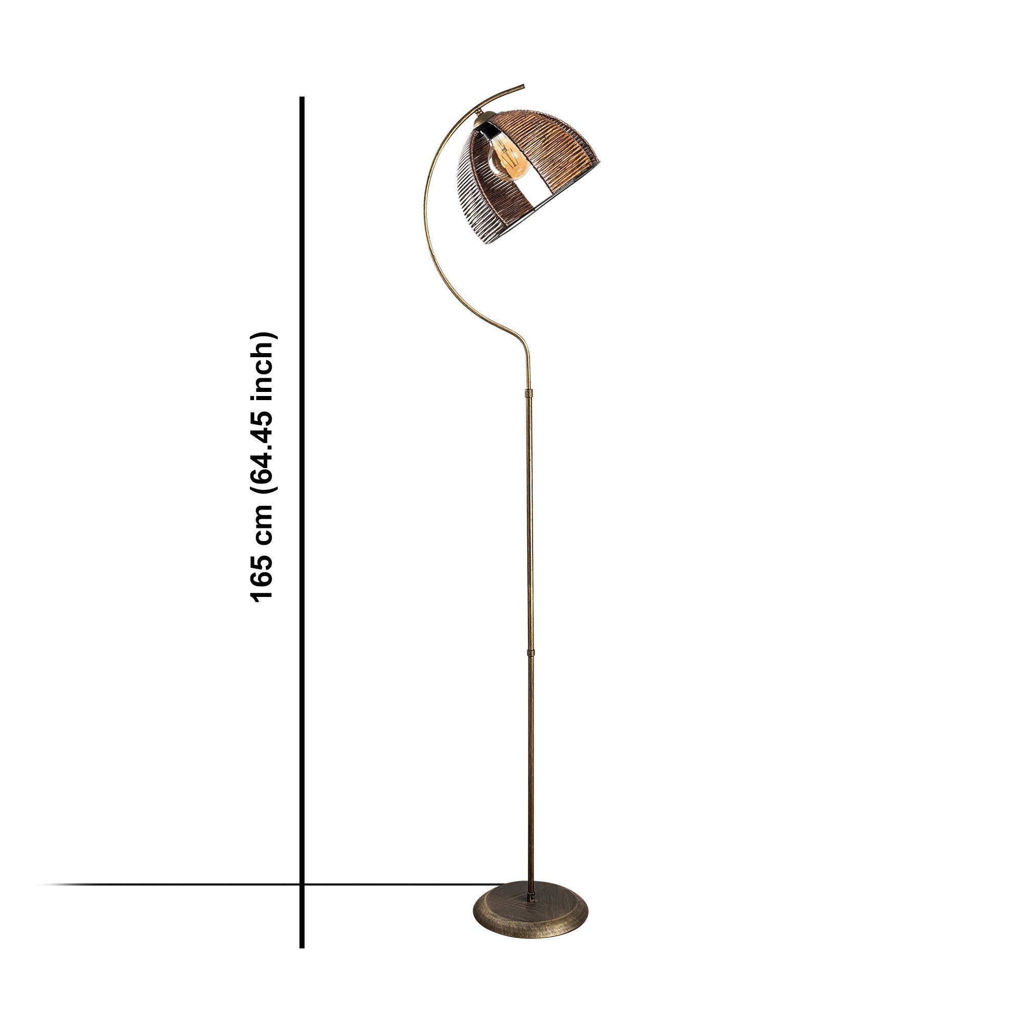 Candeeiro de Pé – 165 cm – Cor antiquada – Metal e Bambu