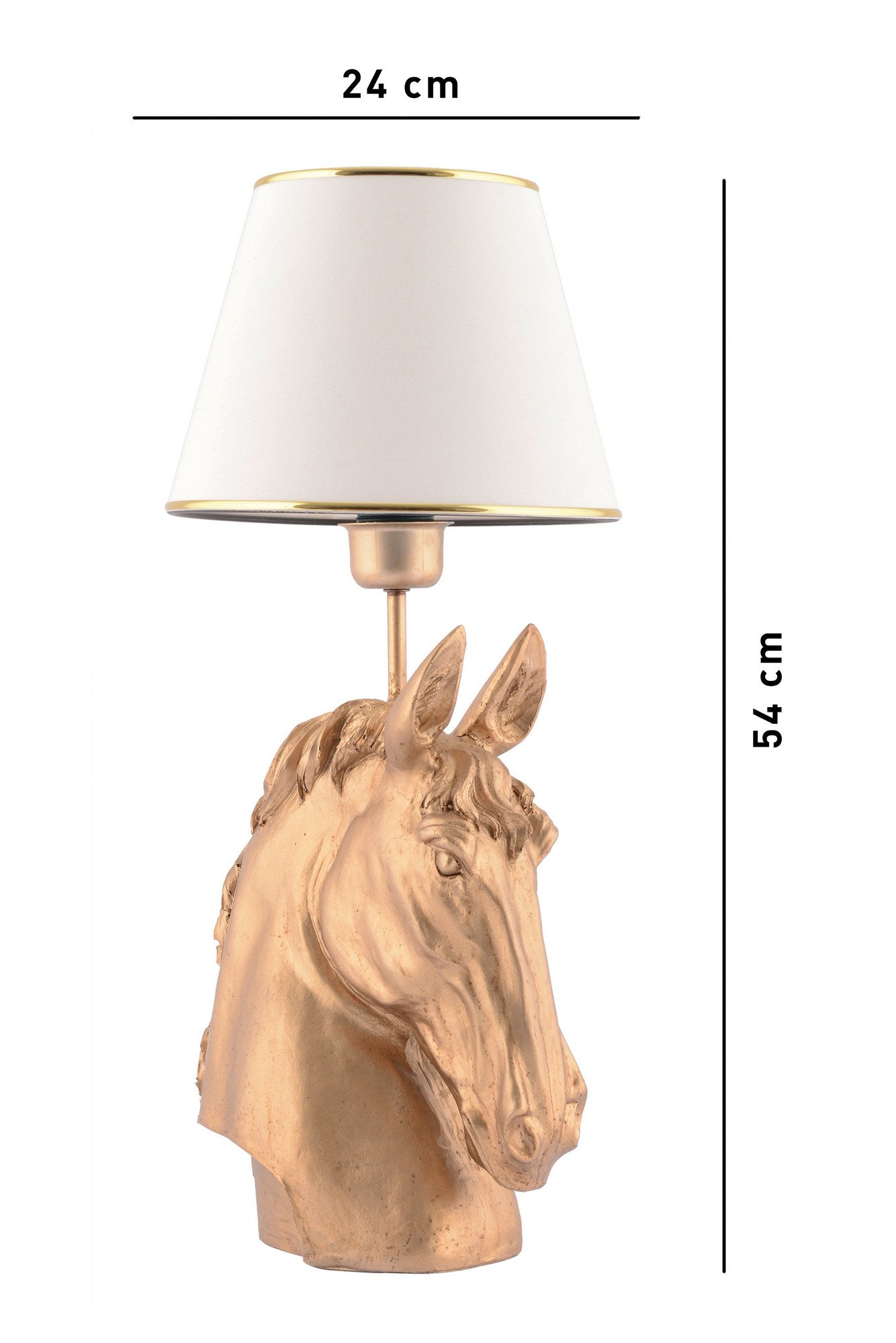 Candeeiro de mesa-Horse-Branco
Ouro