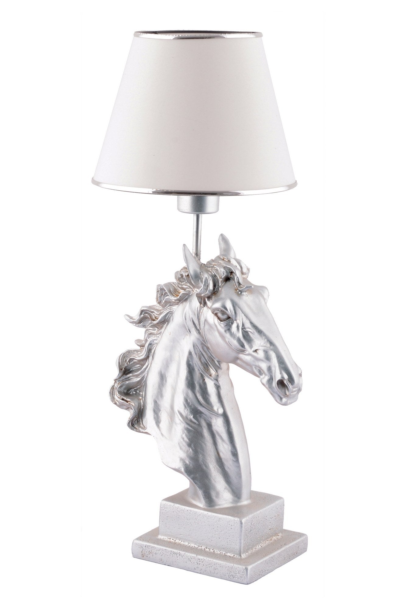 Candeeiro de mesa-Horse-Branco
Prata